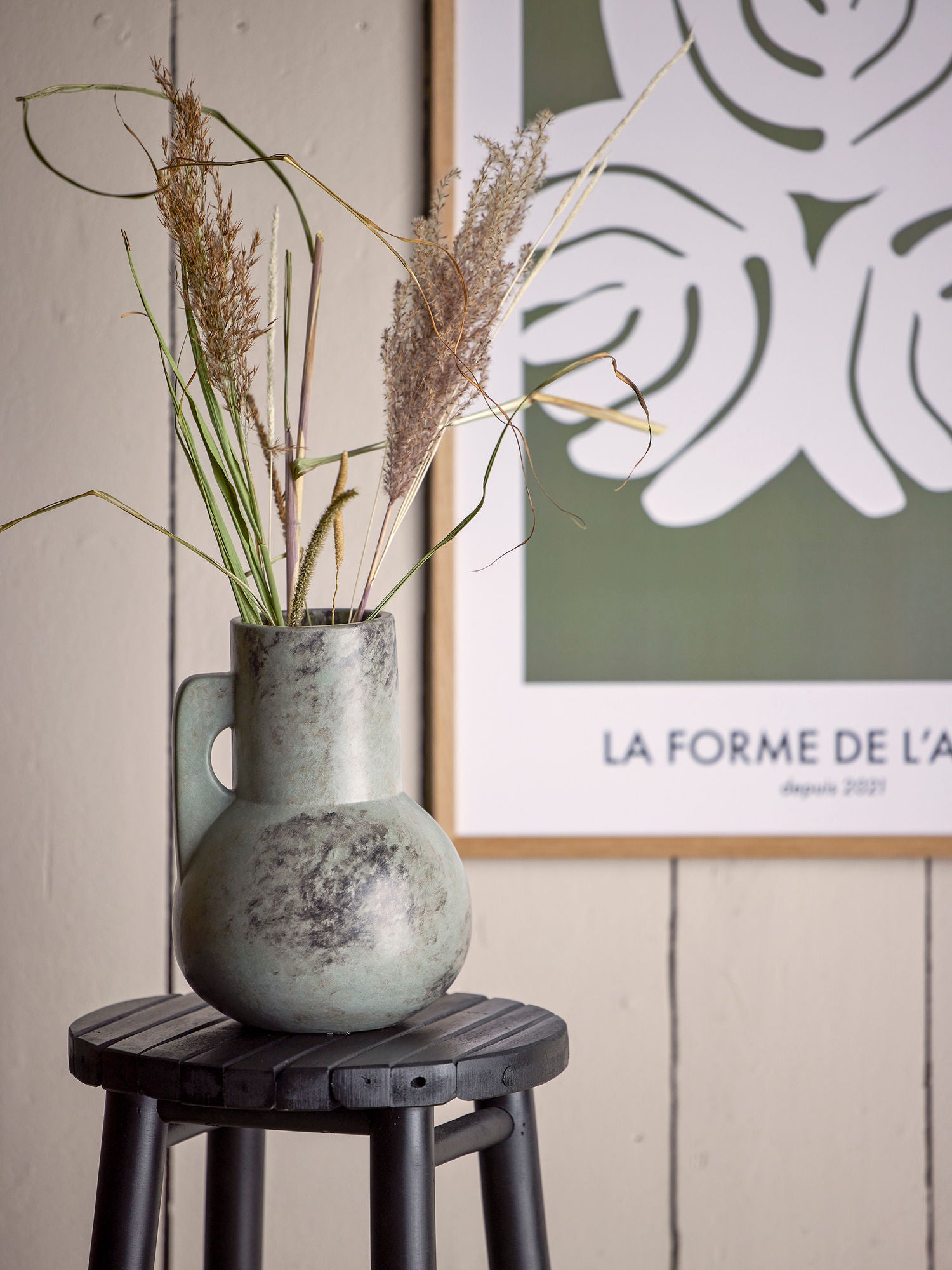 Tias Vase Grau Keramik mit Staubeffekt und Nordischem Stil Dekoration