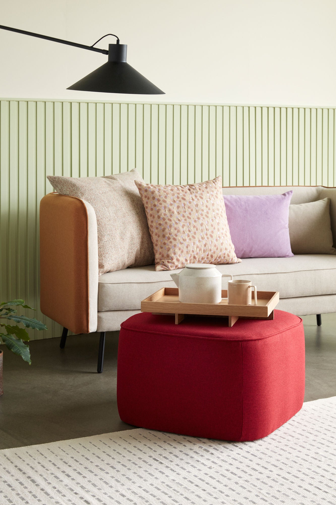 Pin Teppich Beige/Grau