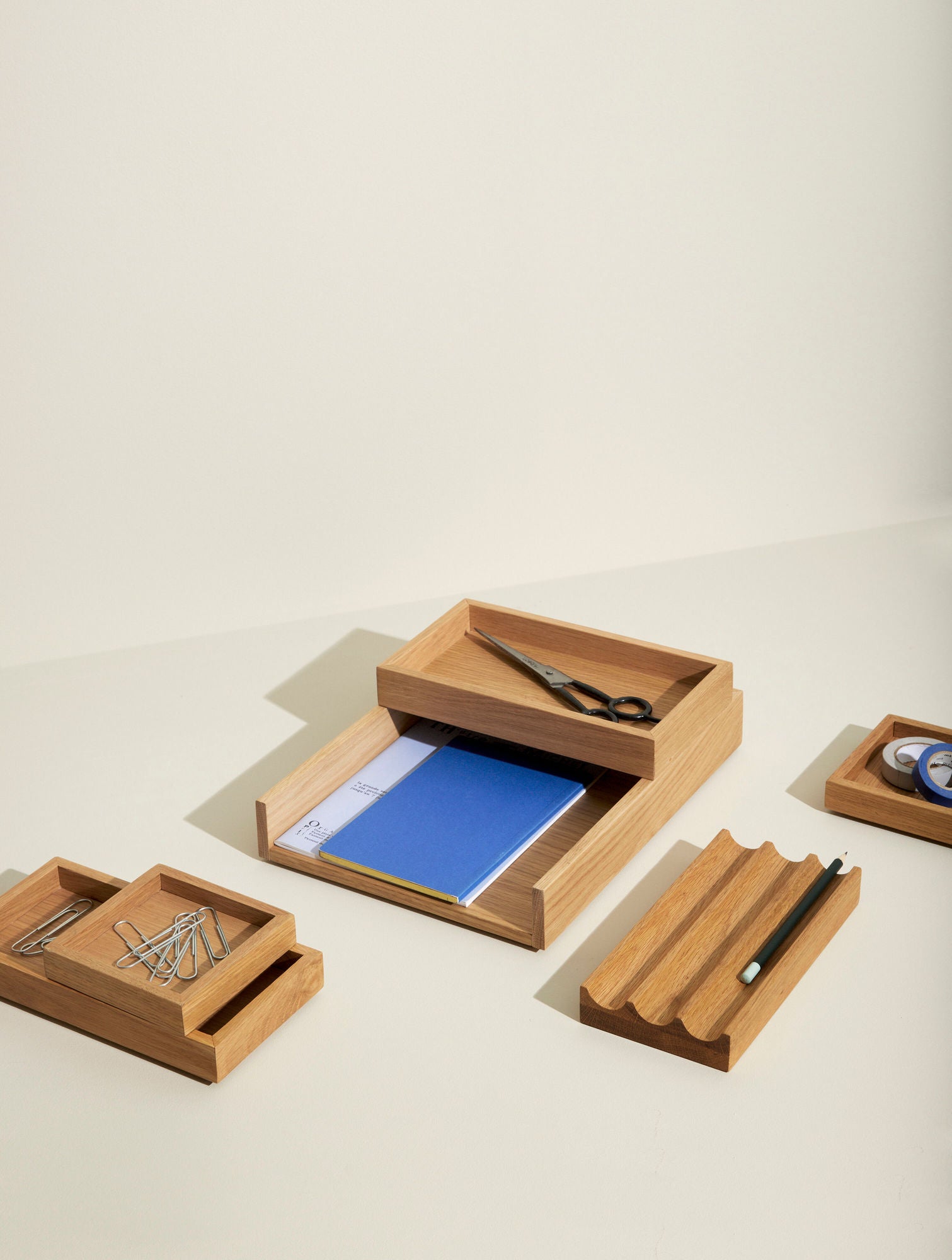 Rail Schreibtisch Organizer Naturfarben (2er Set)