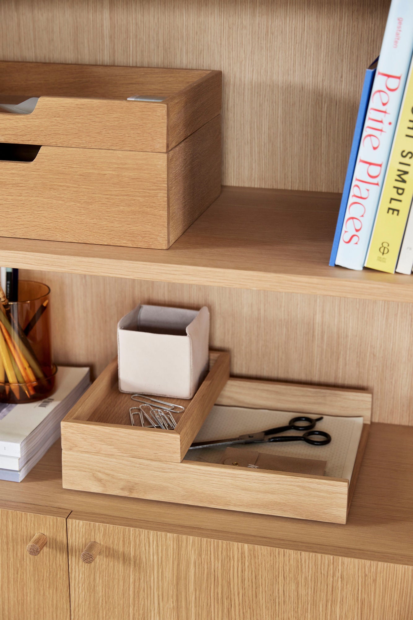 Rail Schreibtisch Organizer Naturfarben (2er Set)