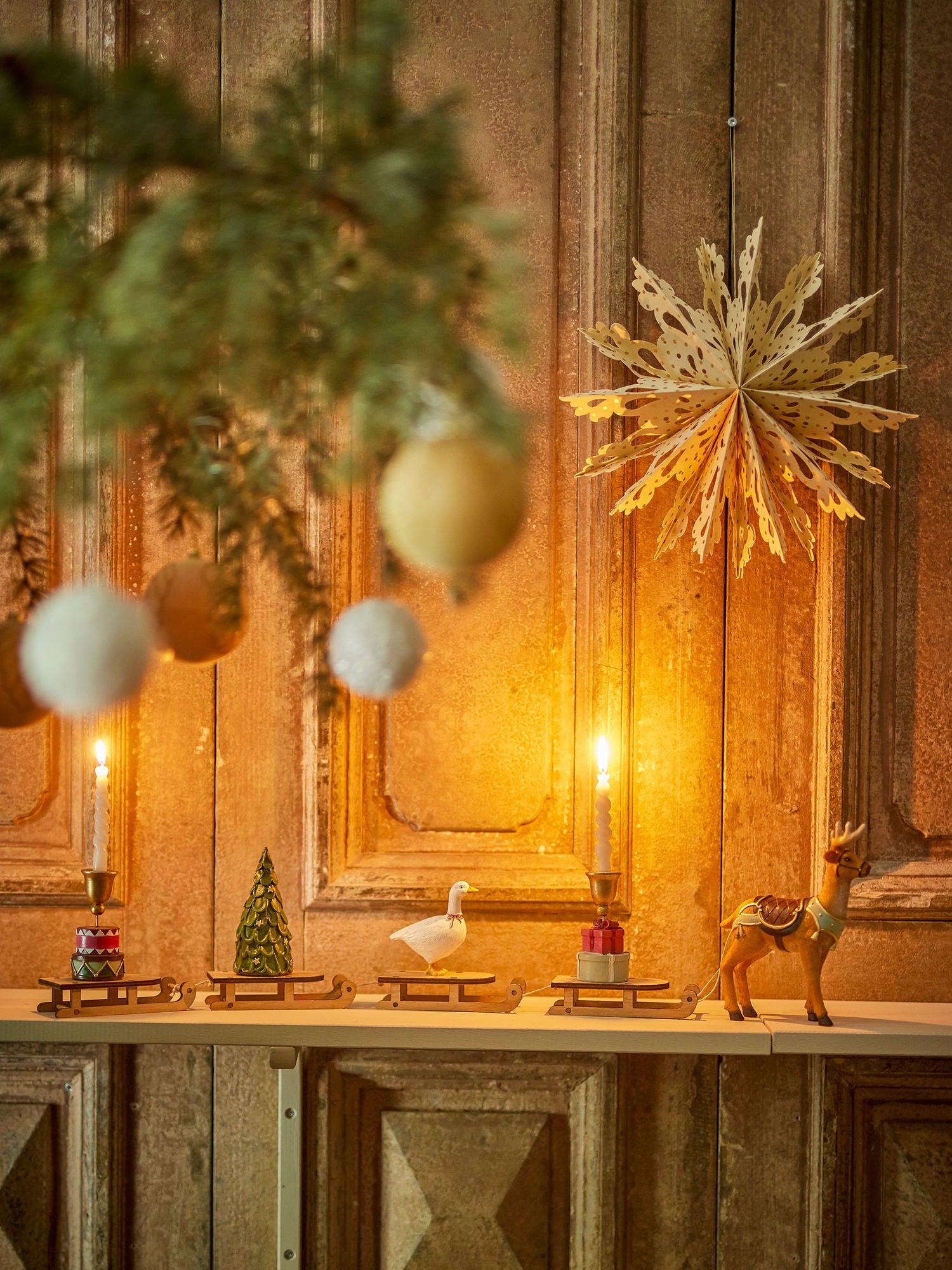 Dasher Deko, weihnachtliche Karawane, Grün, Polyresin