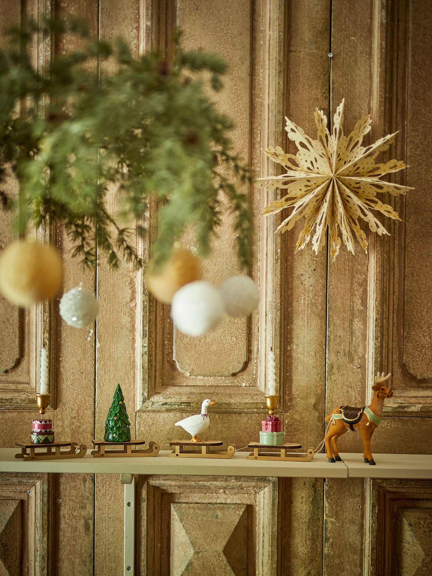 Dasher Deko, weihnachtliche Karawane, Grün, Polyresin