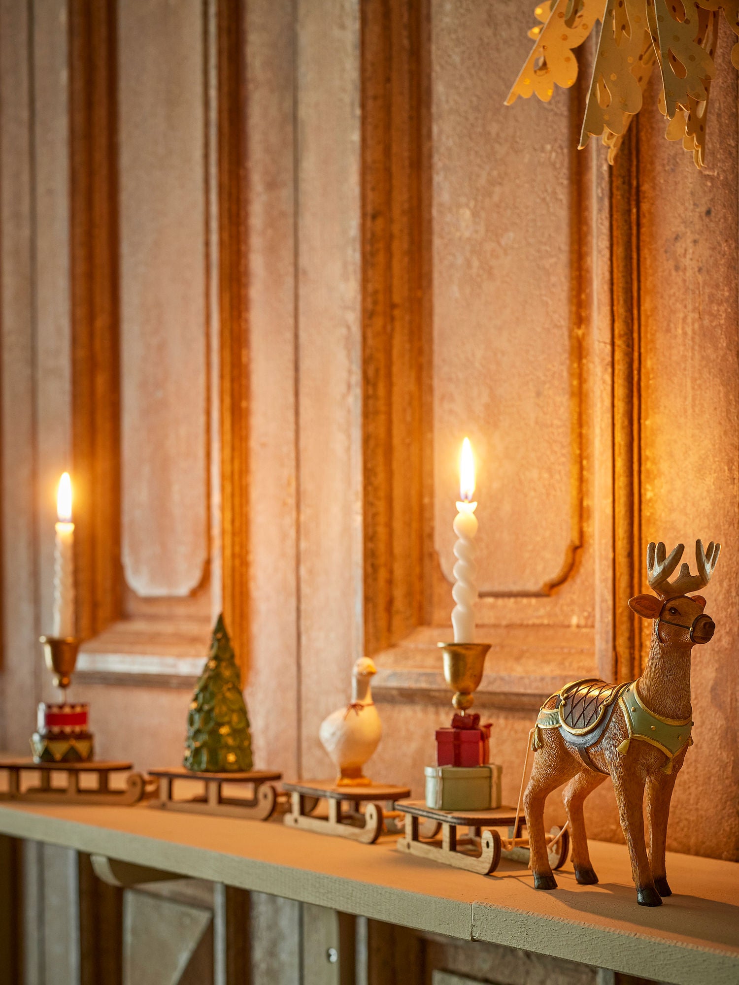 Dasher Deko, weihnachtliche Karawane, Grün, Polyresin