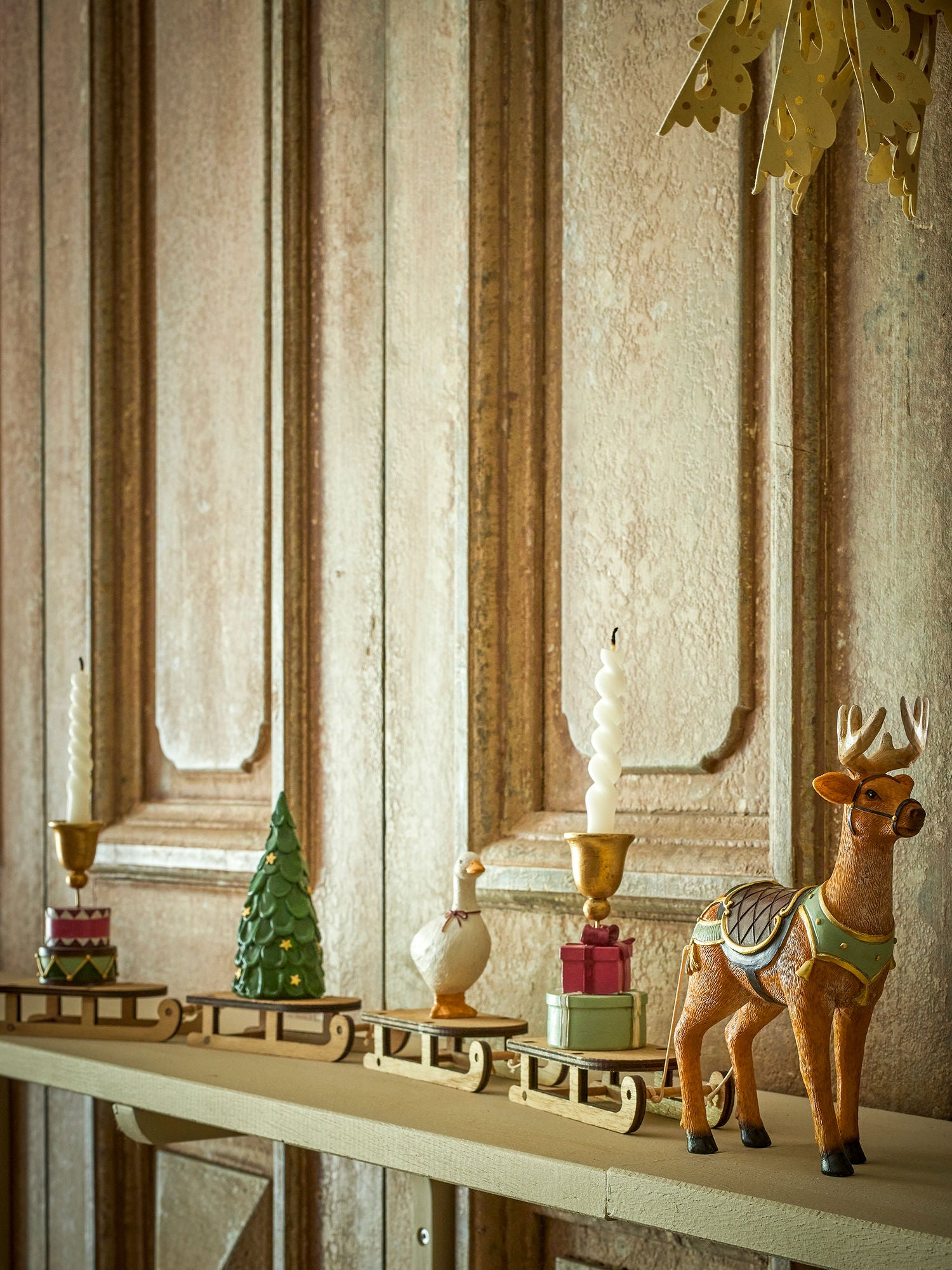 Dasher Deko, weihnachtliche Karawane, Grün, Polyresin