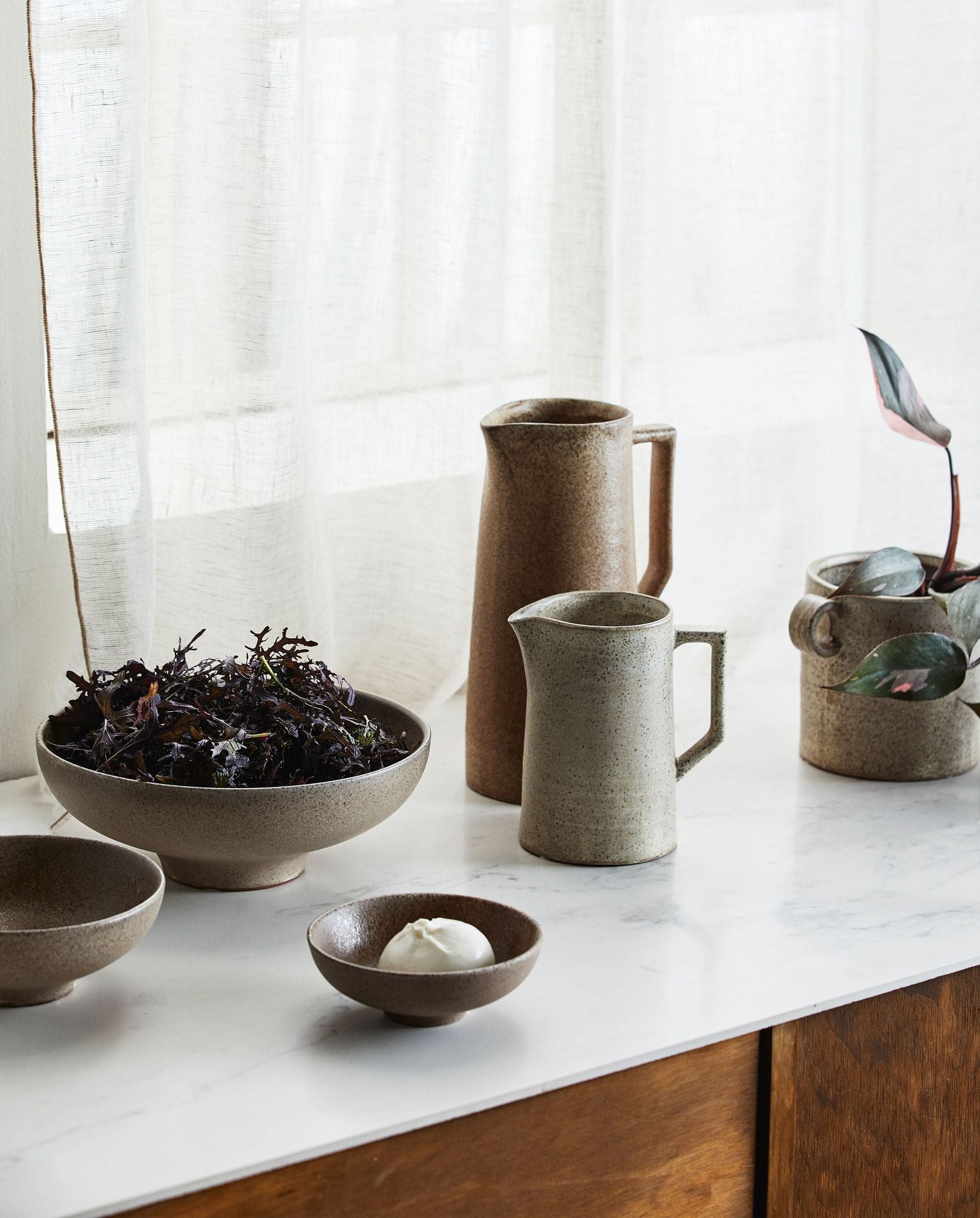 Venda Tischkrug L Modern mit Matt Glasur Vielseitig Einsetzbar