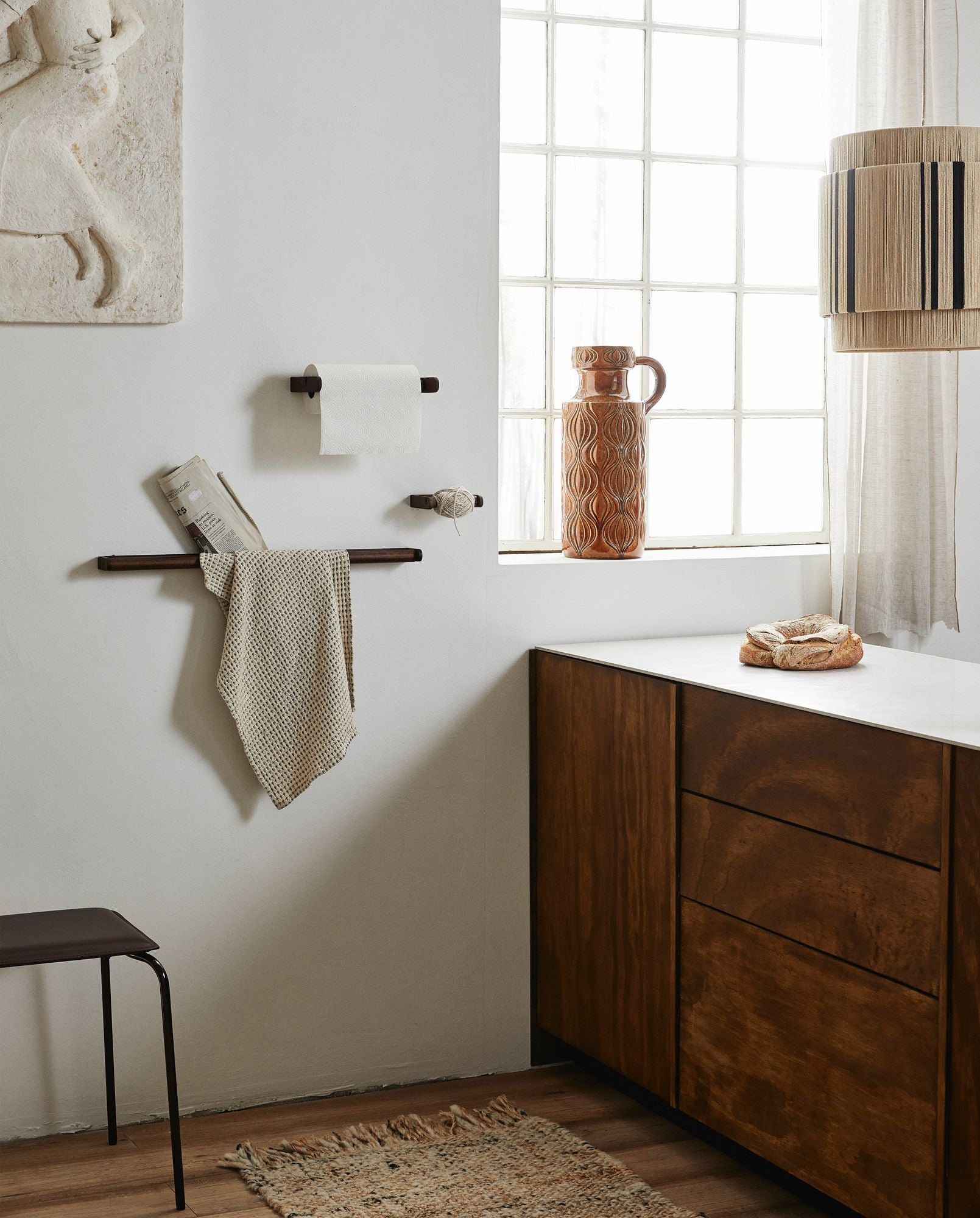 VINATA Pendelleuchte Baumwollkordel Beige Schwarz Warmes Licht Atmosphäre