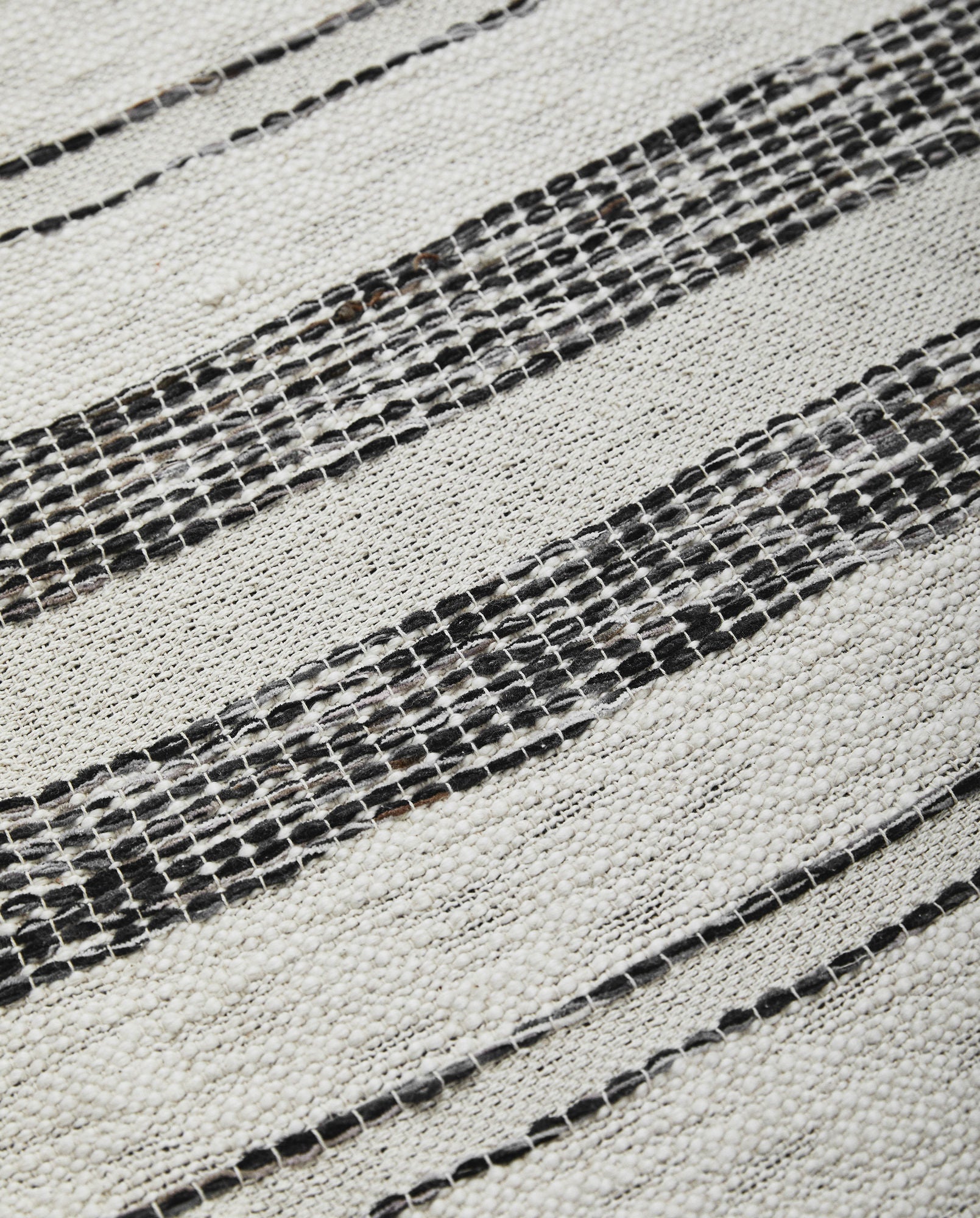 ANSER Bettüberwurf Streifenmuster 270x270 Baumwolle Off-White