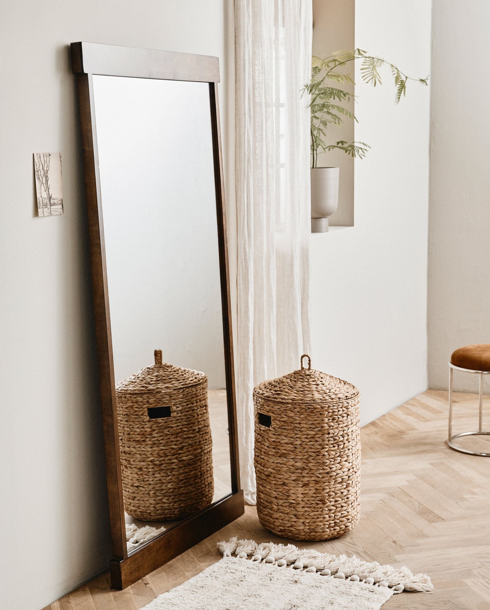 Cosna Wäschekorb Set Natur Zwei Größen mit Grifföffnungen Praktisch