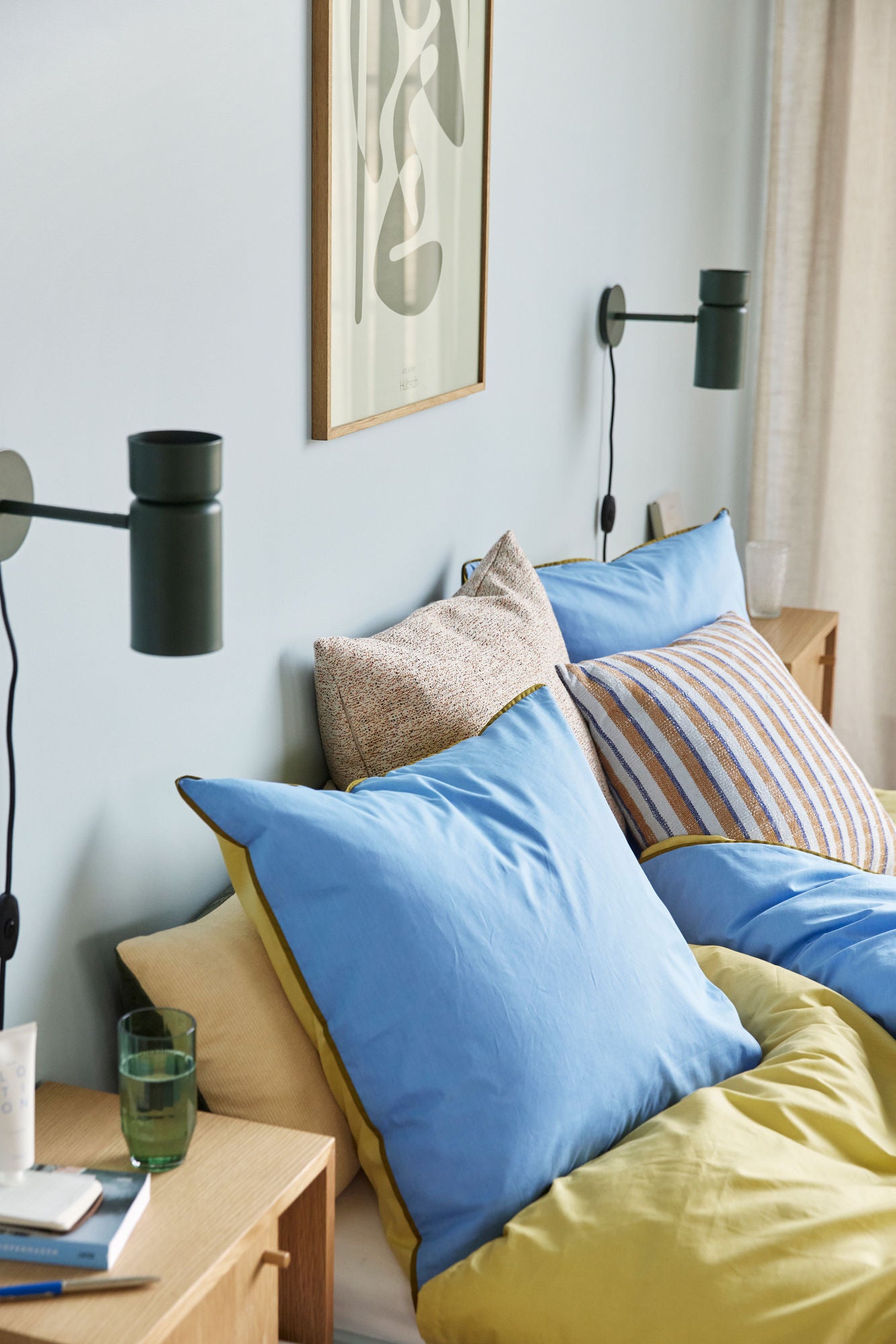 Aki Bettwäsche 80/220 Blau/Gelb