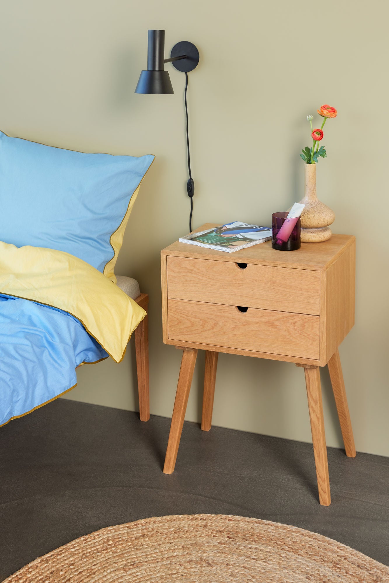 Aki Bettwäsche 80/220 Blau/Gelb