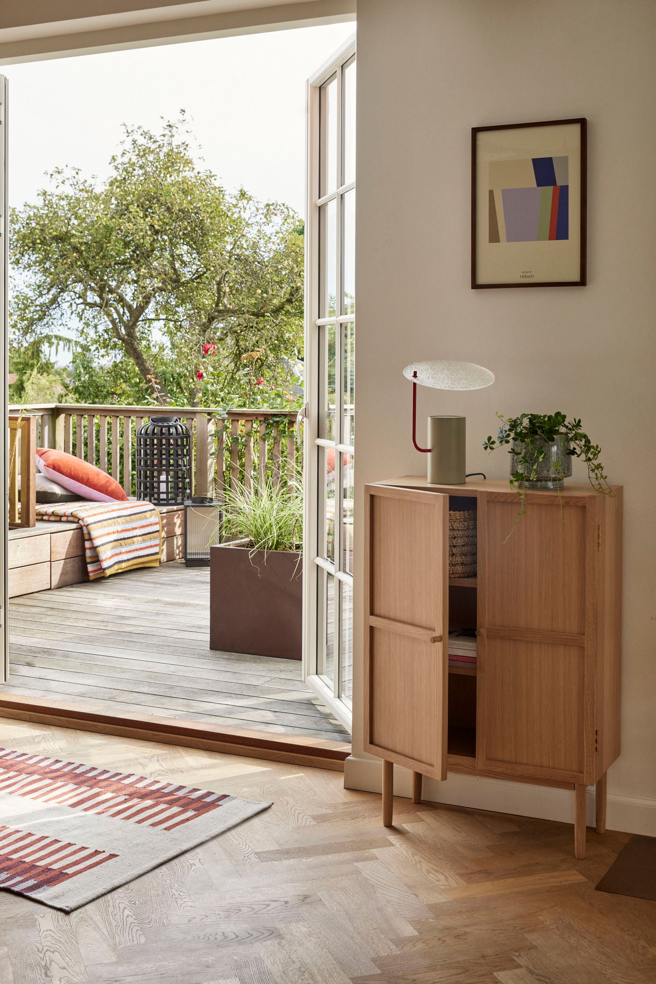 Pavilion Decke Streifen Ocker/ Multifarben