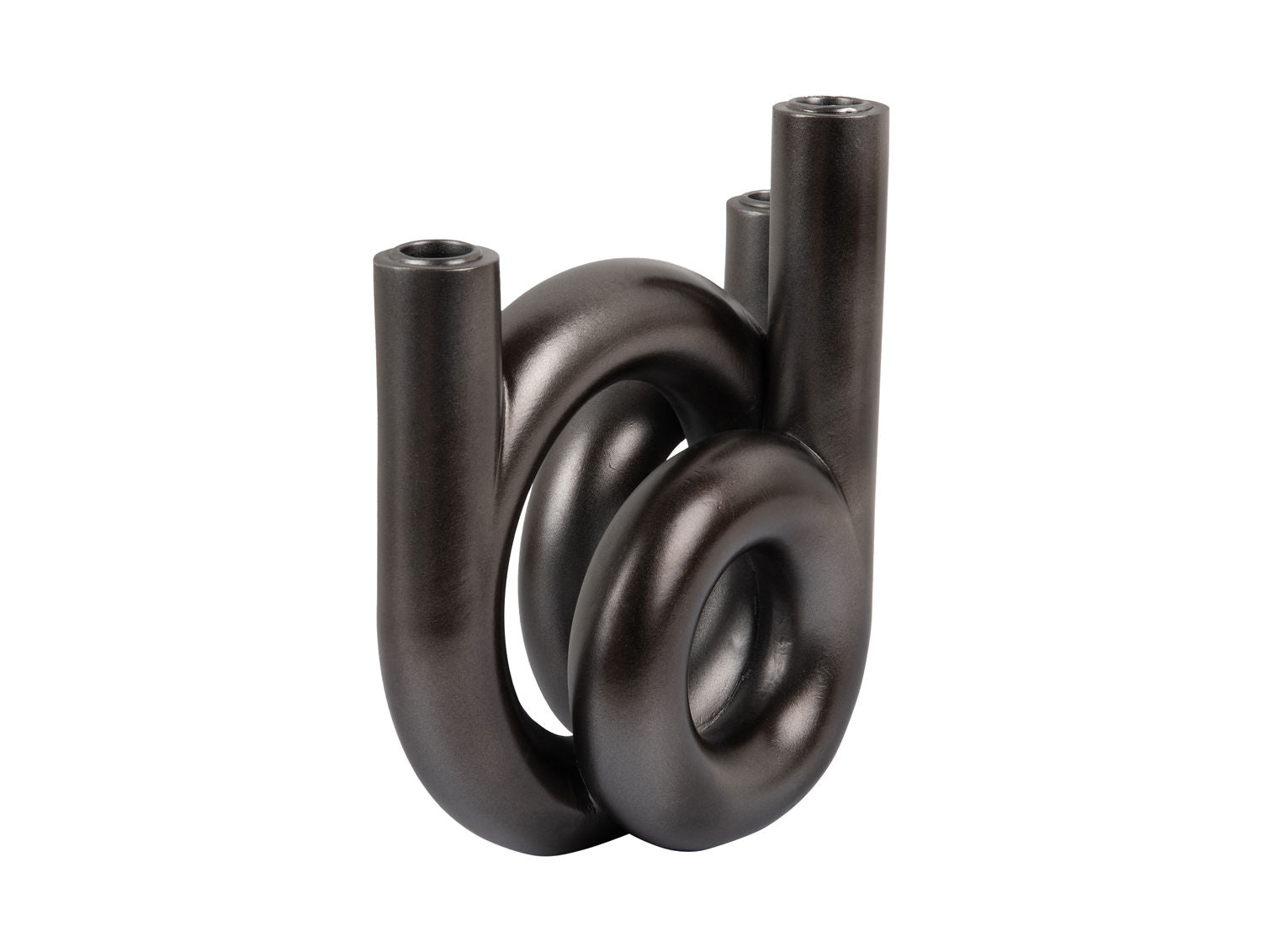 Kerzenhalter Rings Mittelgroß Metallisch Dunkelgrau