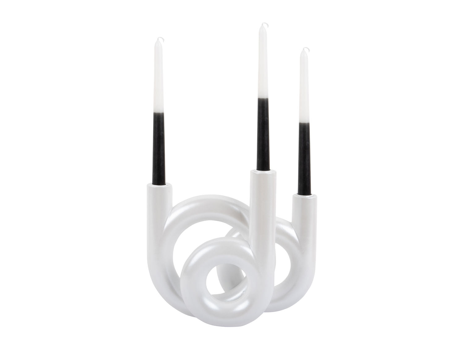 Rings Kerzenhalter Mittel Metallisch Weiß Moderner Wohnstil