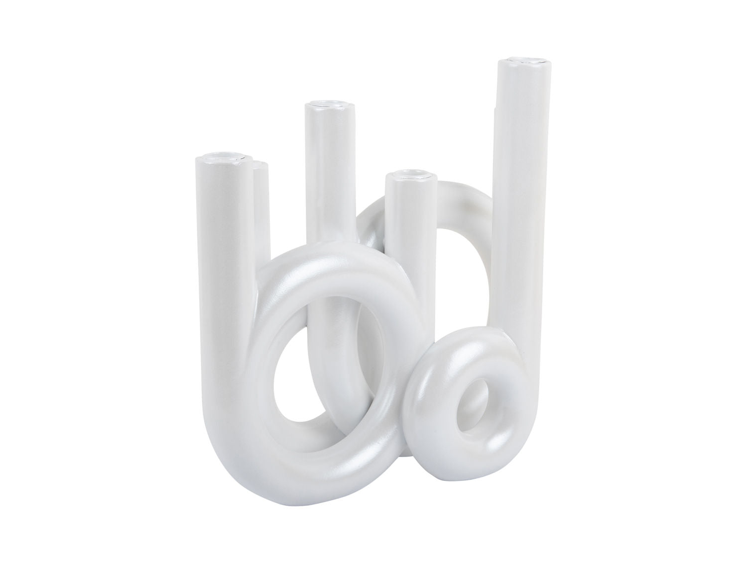 Rings Großer Kerzenhalter Metallisch Weiß Deko Wohnzimmer