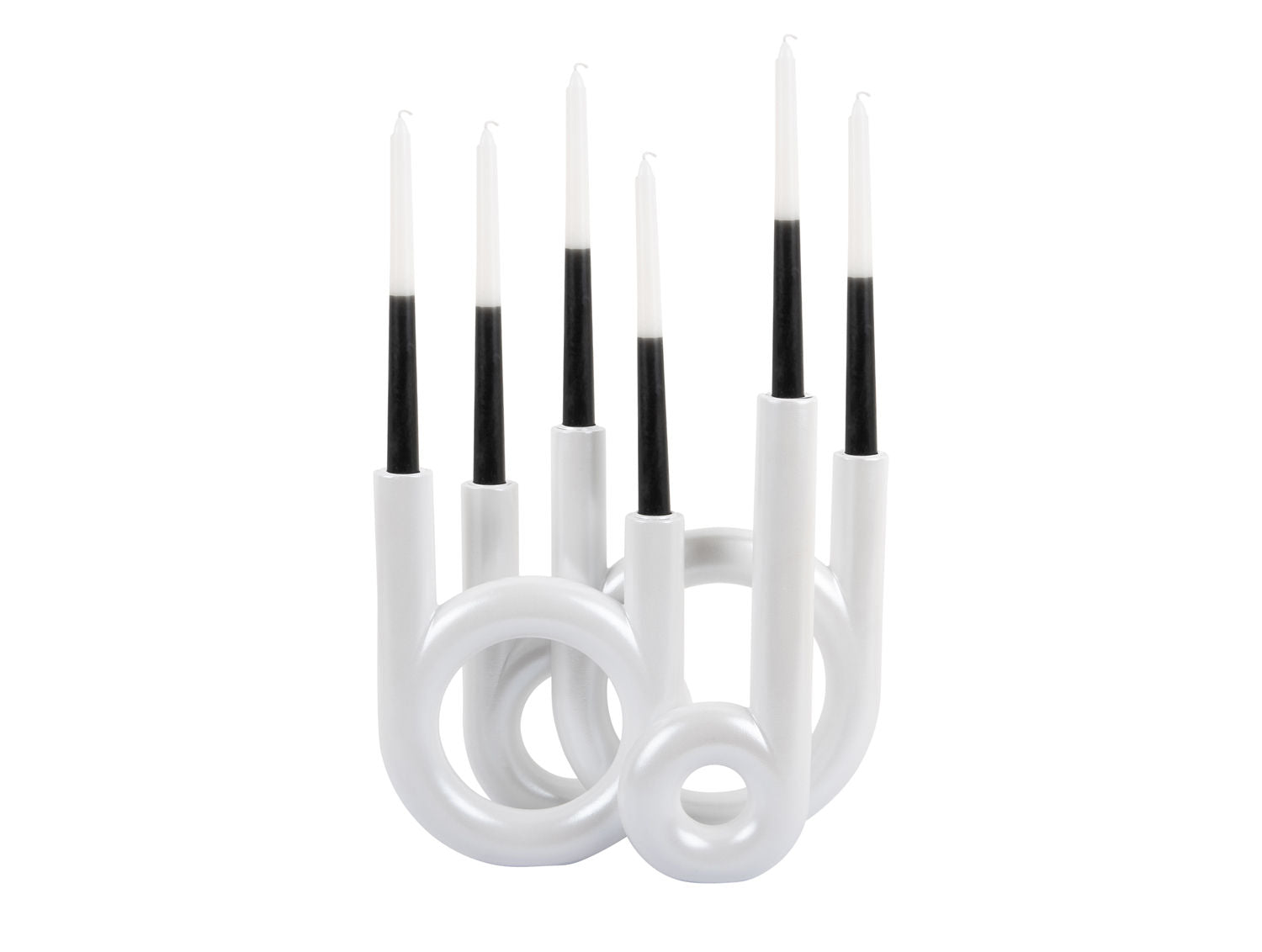 Rings Großer Kerzenhalter Metallisch Weiß Deko Wohnzimmer