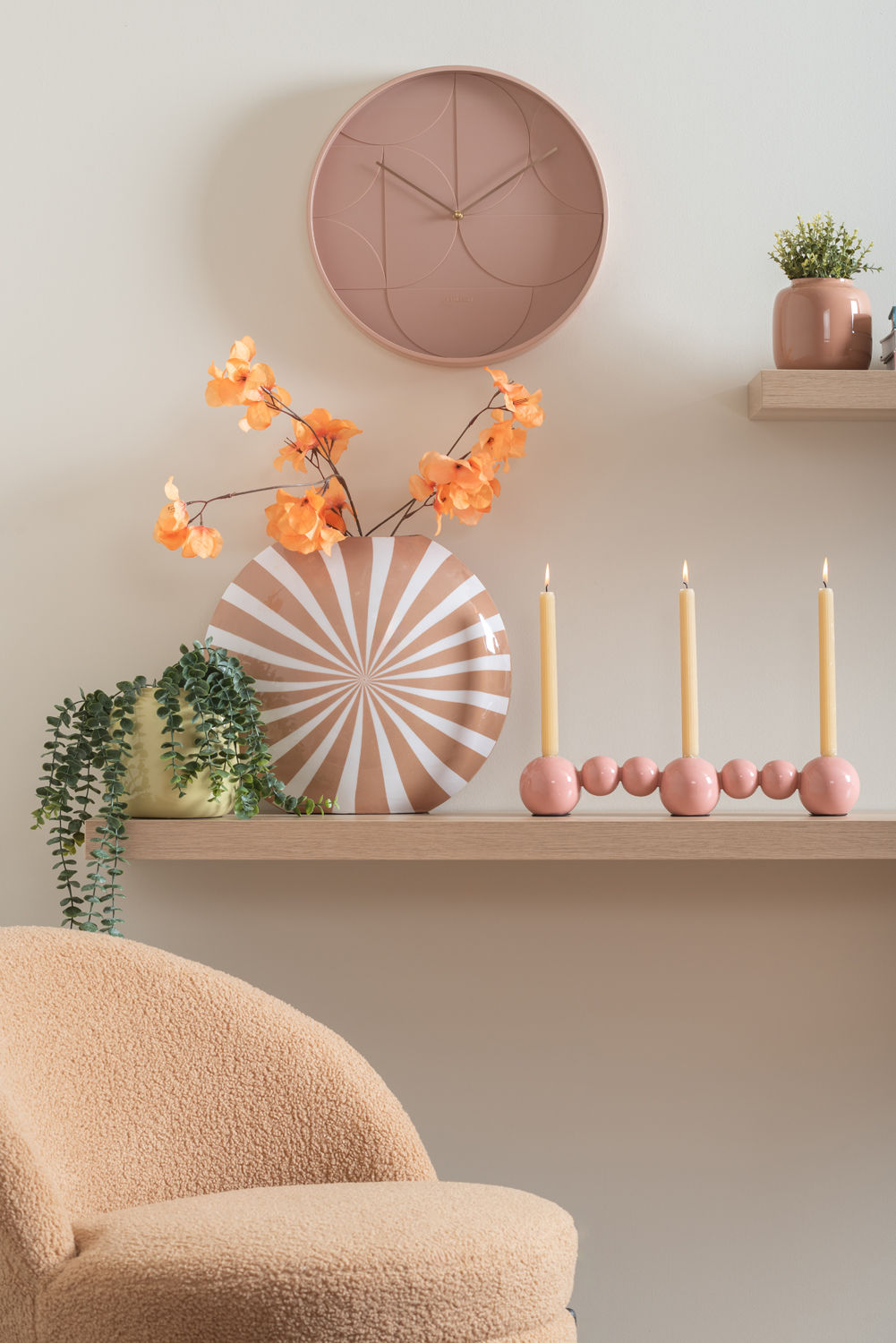 Kerzenhalter Bubbles Gerade Emaille Flamingo Rosa Dekorativ