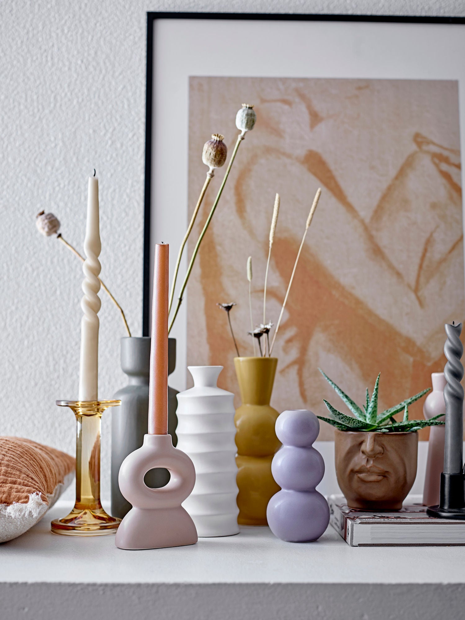 Marionn Gerahmte Illustration mit Schwarzem Kieferrahmen 52x72 Cm