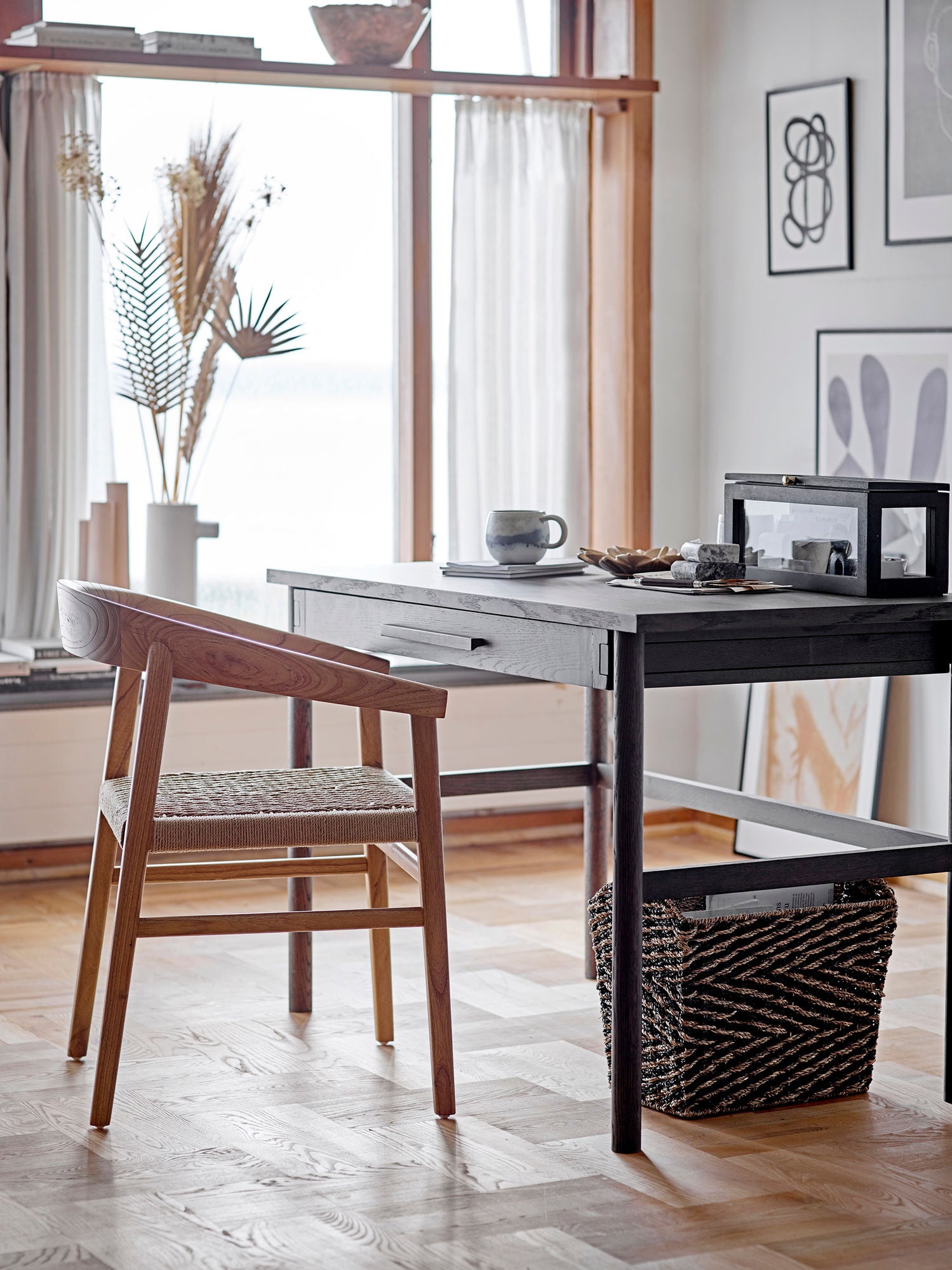 Marionn Gerahmte Illustration mit Schwarzem Kieferrahmen 52x72 Cm