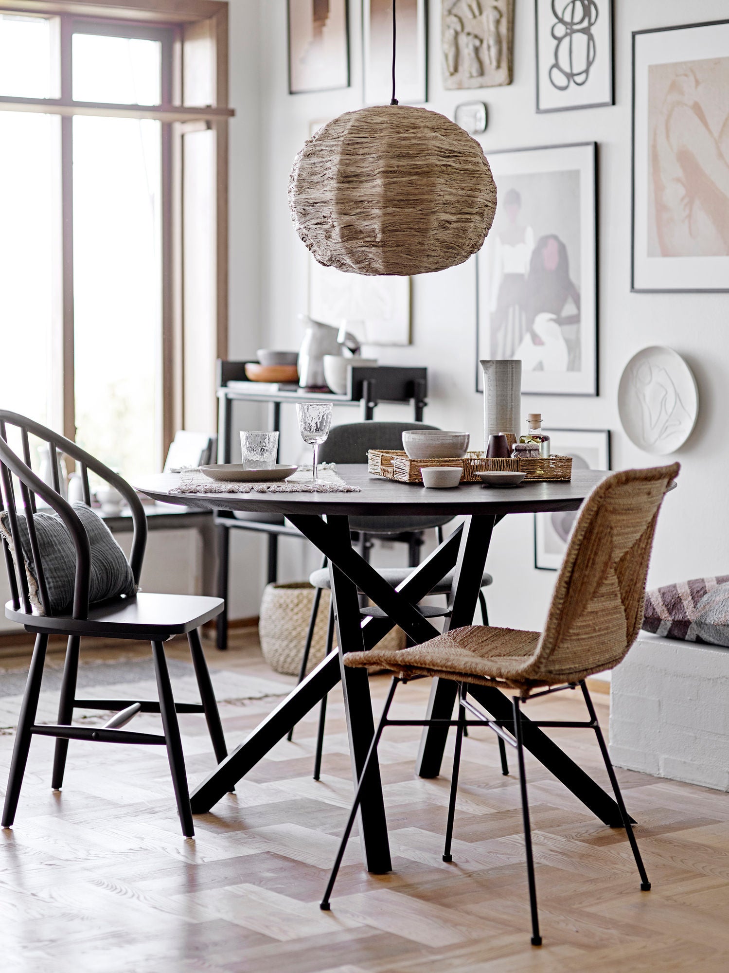 Marionn Gerahmte Illustration mit Schwarzem Kieferrahmen 52x72 Cm