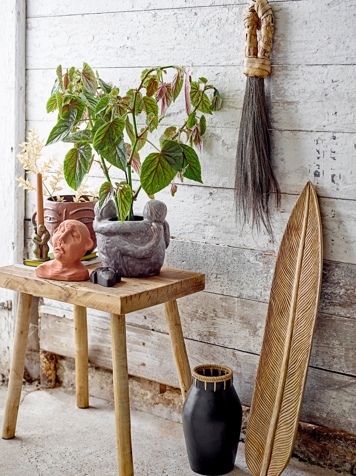 Tex Deko Rot Terrakotta Gesicht Kunstwerk für Wärme und Stil