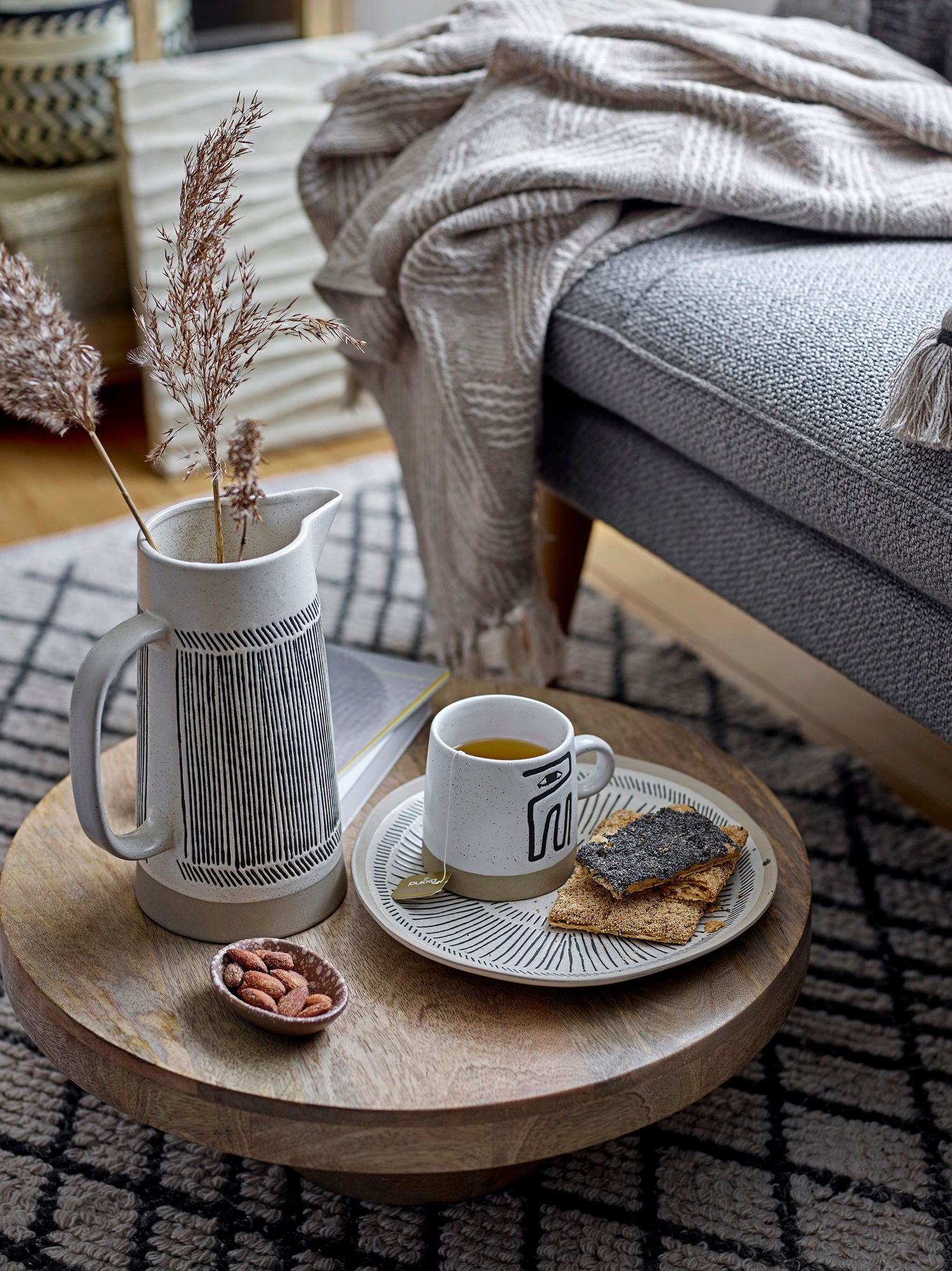 Kaya Wollteppich Grau Modernes Muster 2,5 Zentimeter Flauschiger Flor