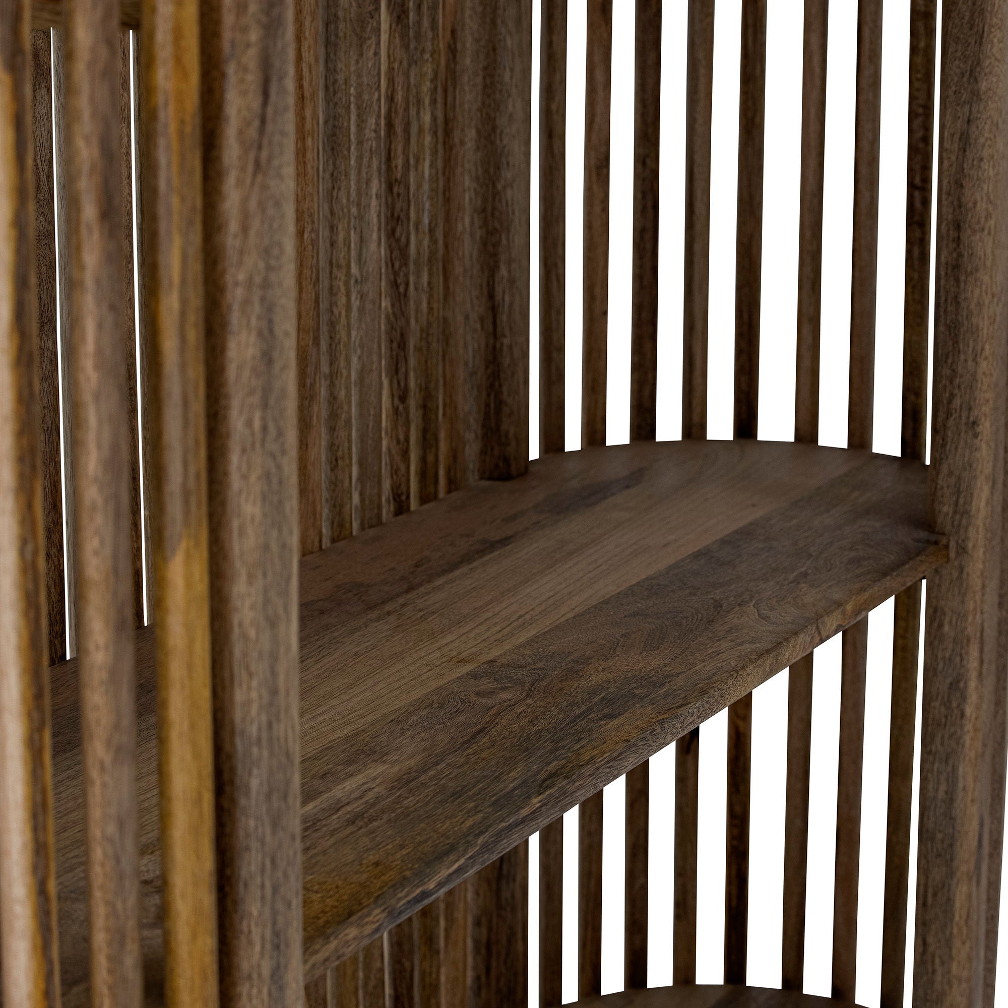 Sali Bücherregal Mangoholz Natur Vier Ablagen Raumteiler Stilvoll Dekorativ