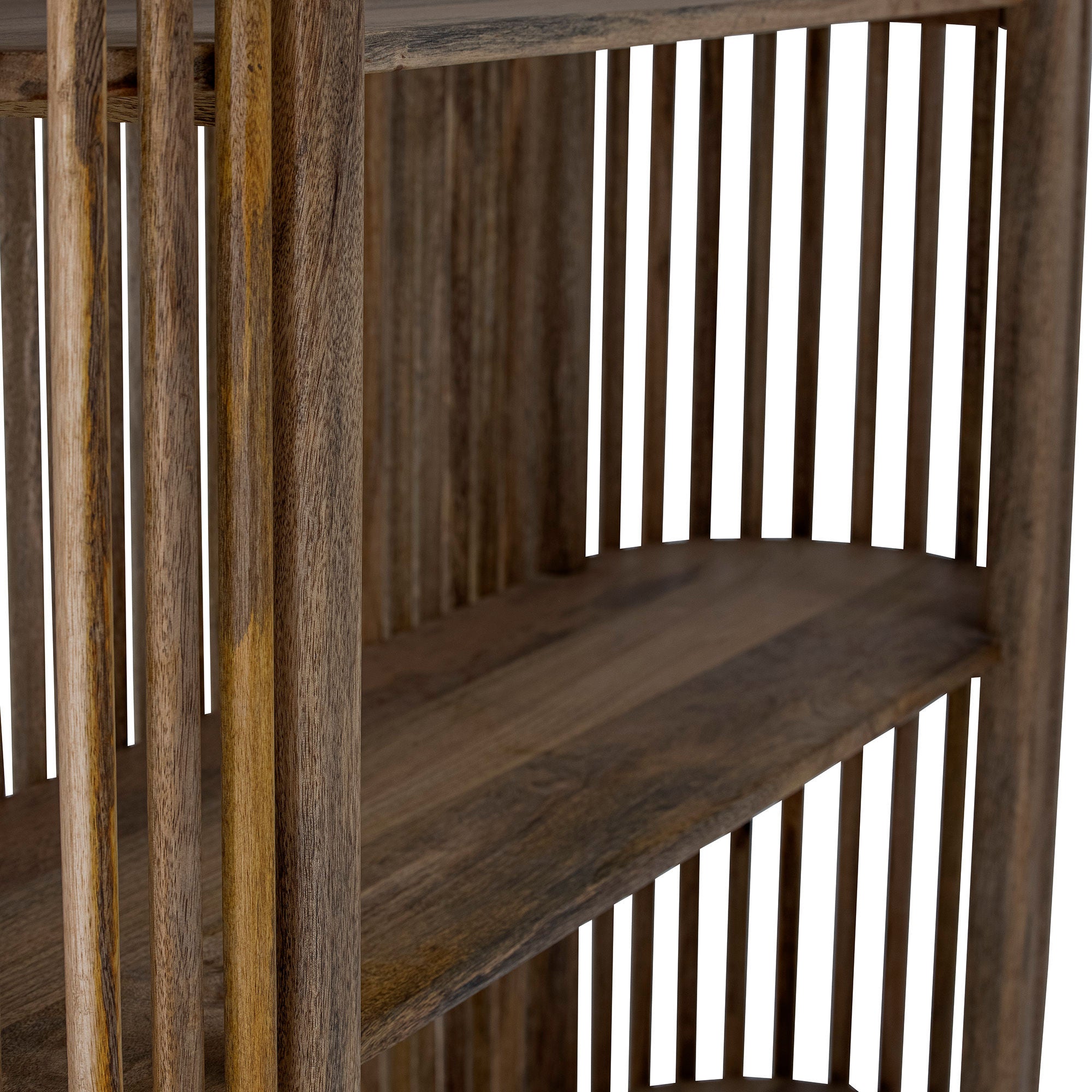 Sali Bücherregal Mangoholz Natur Vier Ablagen Raumteiler Stilvoll Dekorativ