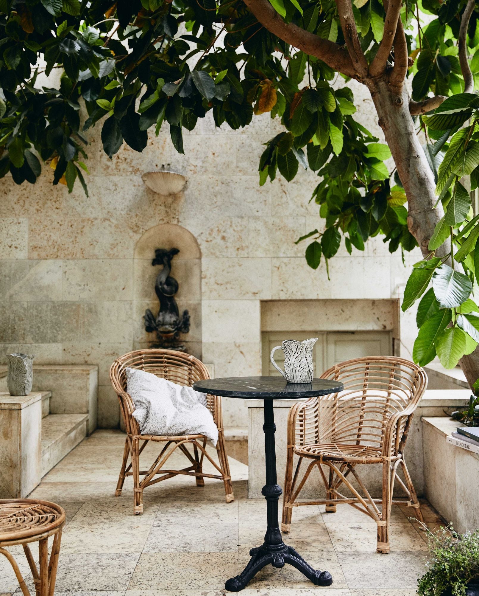 Bambusstuhl Natürliche Farbvariation Handgefertigt Aus Naturmaterialien