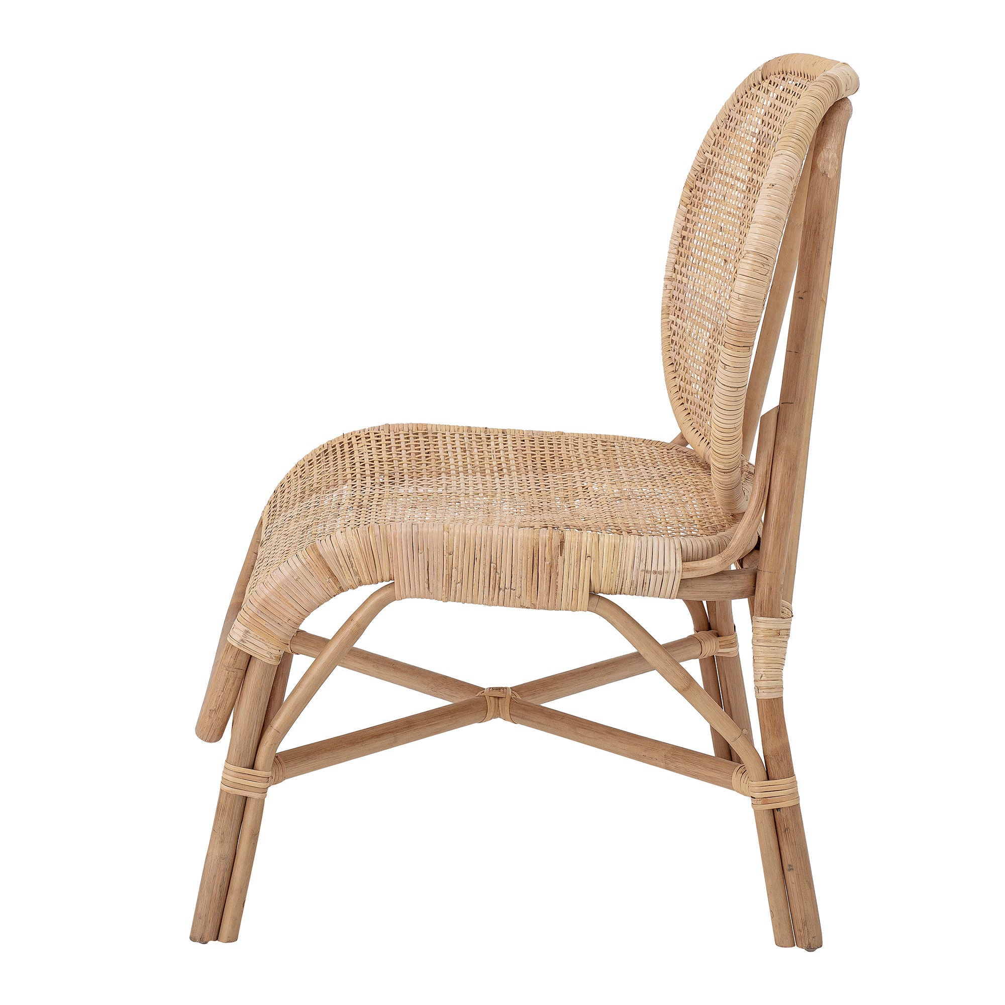 Rosen Loungesessel Natur Rattan Bequeme Großzügige Sitzfläche Wohnzimmer