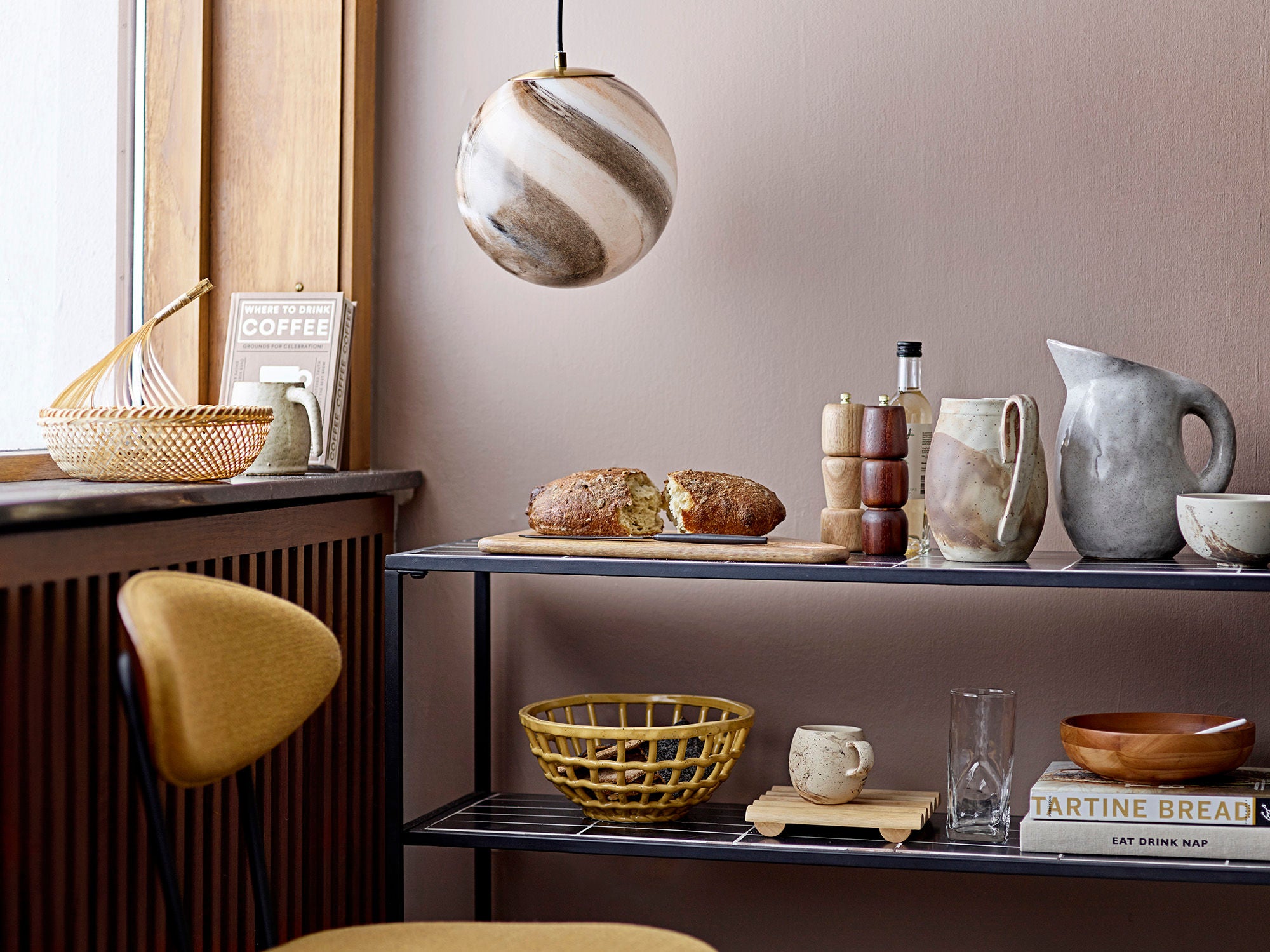 June Konsolentisch, Schwarz, Stein