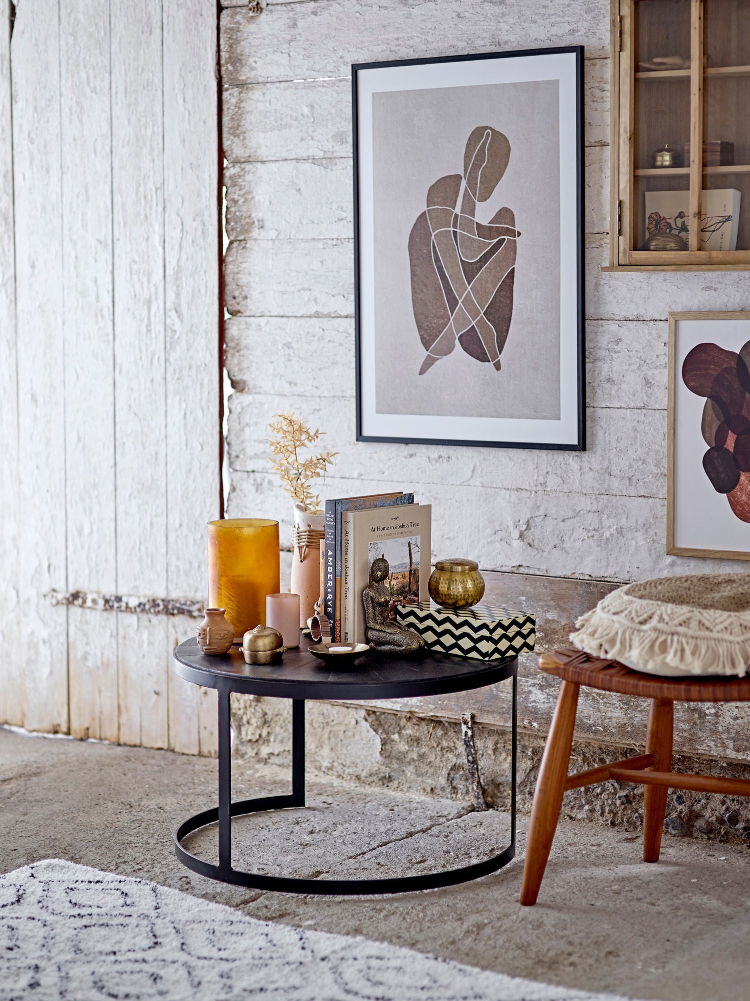 Katie Baumwoll Teppich Druckmuster In Schwarz Naturton Gemütliche Atmosphäre