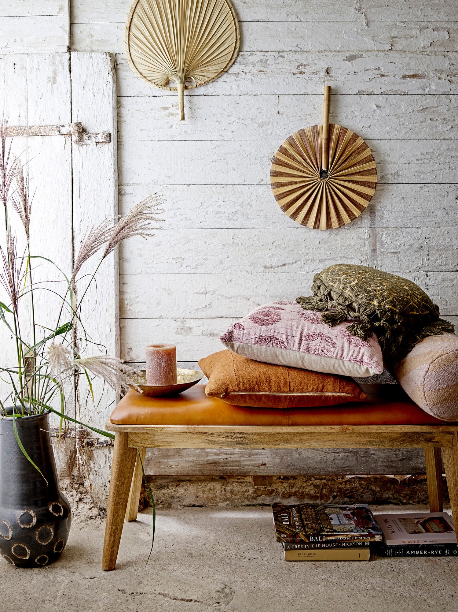 Kita Kuschelkissen Braun Baumwolle Rustikales Patchwork Design Wärme