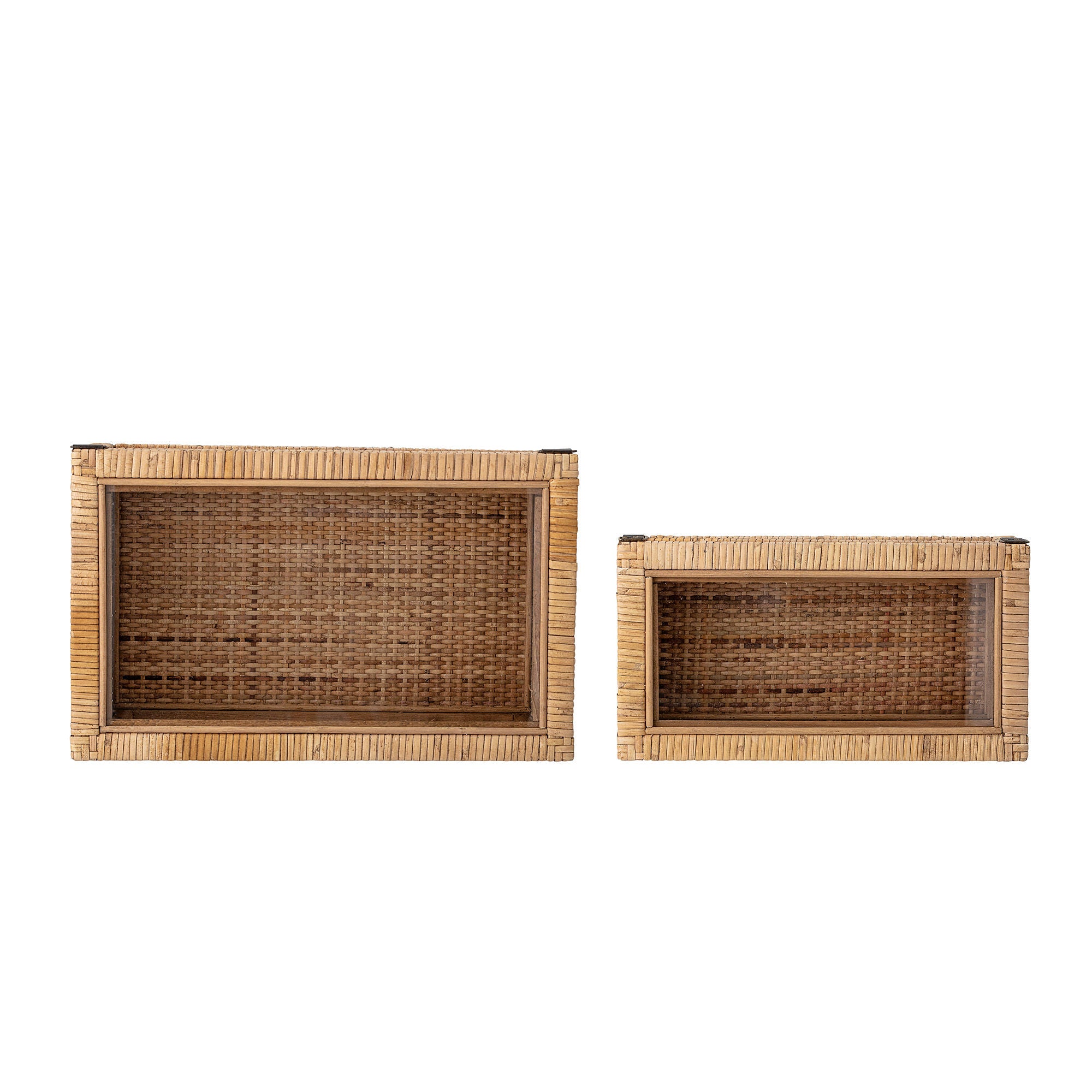 Lally Aufbewahrungsbox mit Deckel Natur Rattan Glas Holz Stilvolle Ordnung