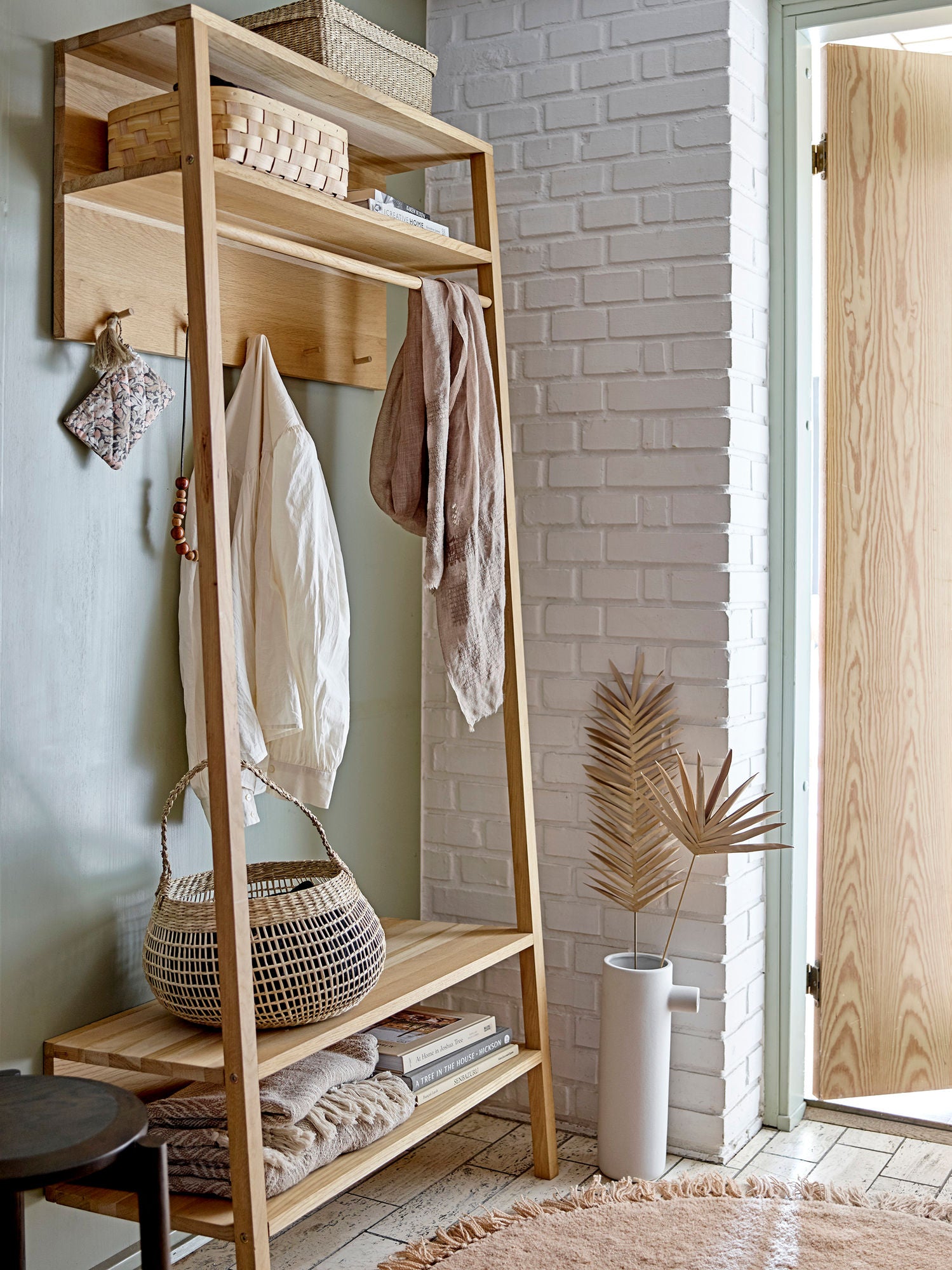 Lenea Teppich Braun Wolle Rund mit Fransen für Gemütliches Zuhause