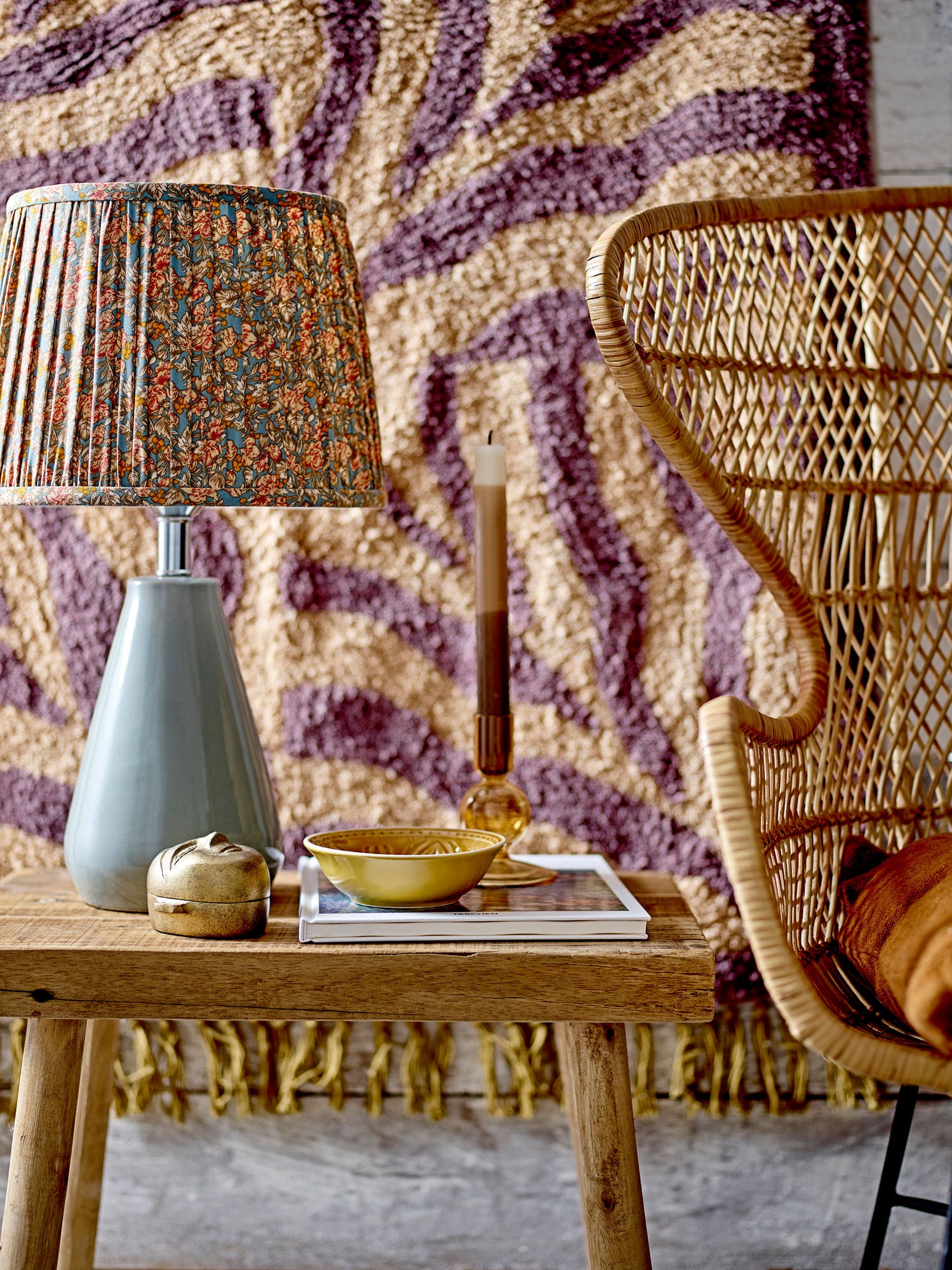 Izza Teppich, Violett, Baumwolle