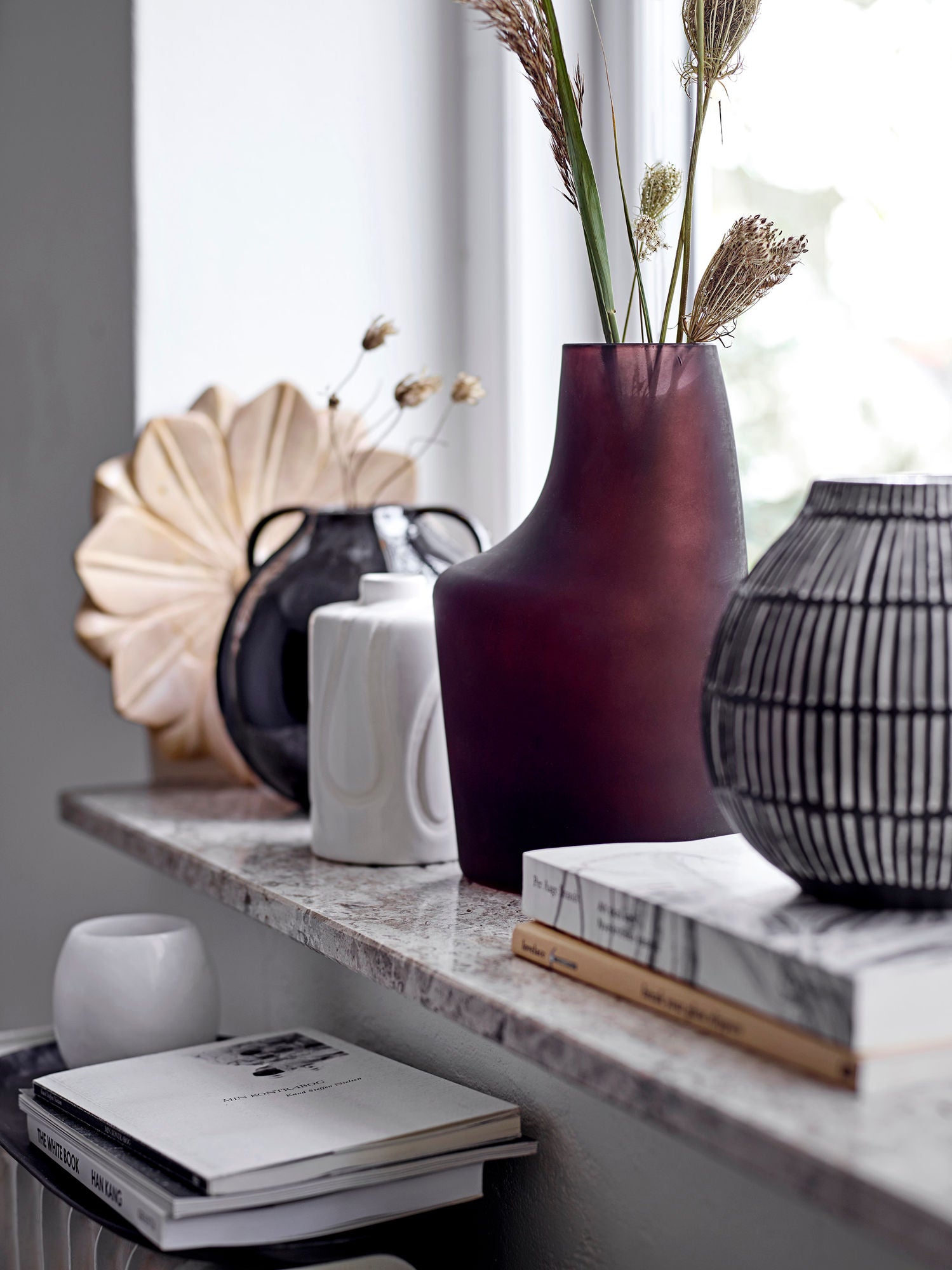 Evi Marmorschale Blumenform Natur Sandfarben Lebensmittelecht Dekorative Schale für Zuhause