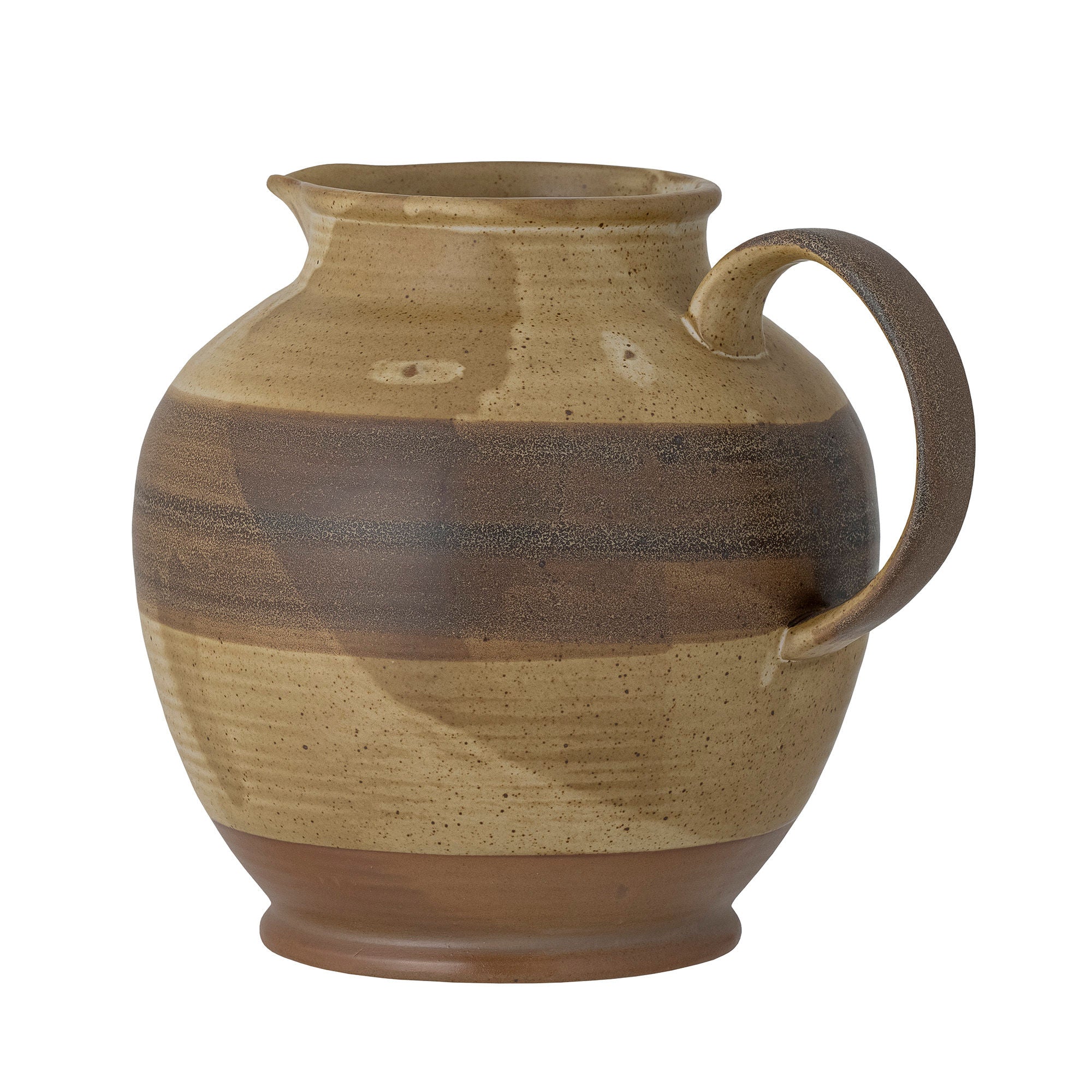 Solange Natur Steingut Krug mit Handglasur und Unikat Charakter