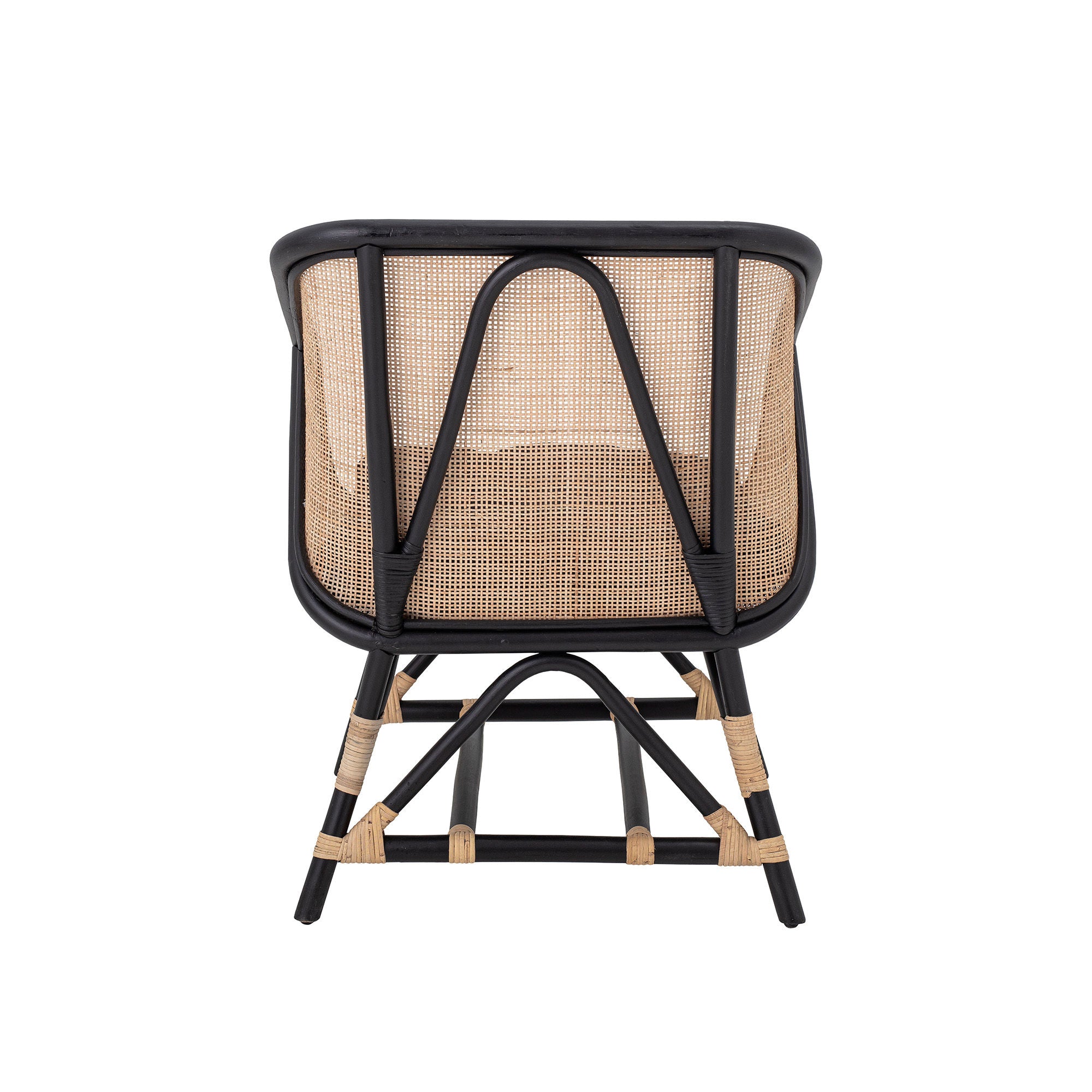 Loue Lounge Sessel Rattan Optik mit Schwarzem Akzent und Komfortkissen