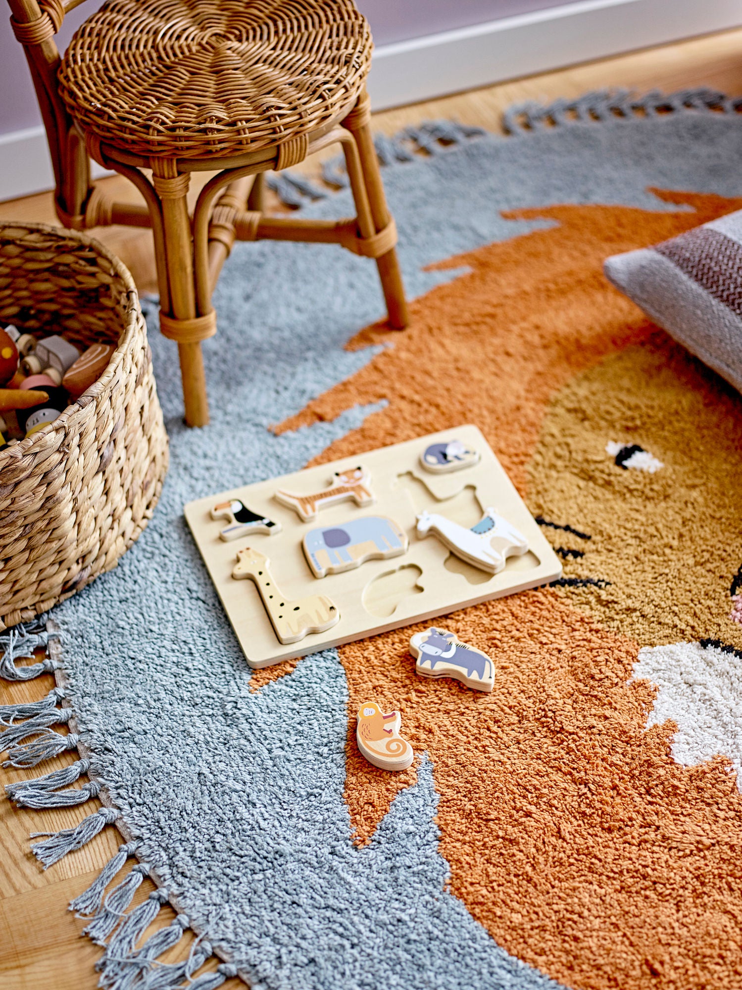 Leroy Teppich, Blue, Baumwolle