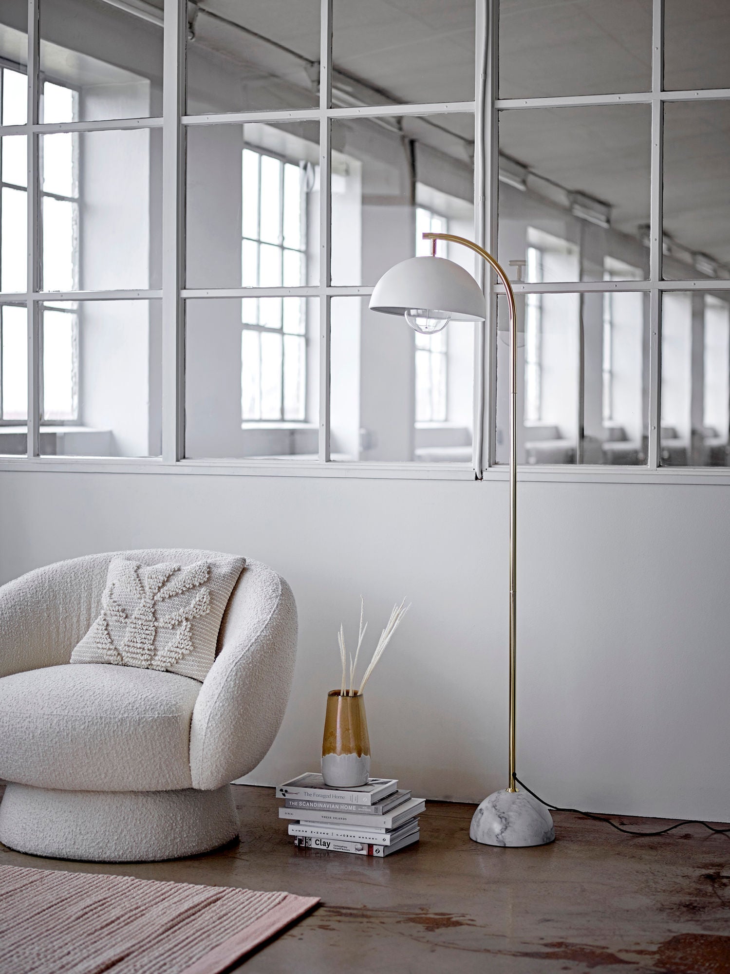 Ted Loungesessel Weiß Polyester Weicher Stoff und Moderner Look mit Komfort