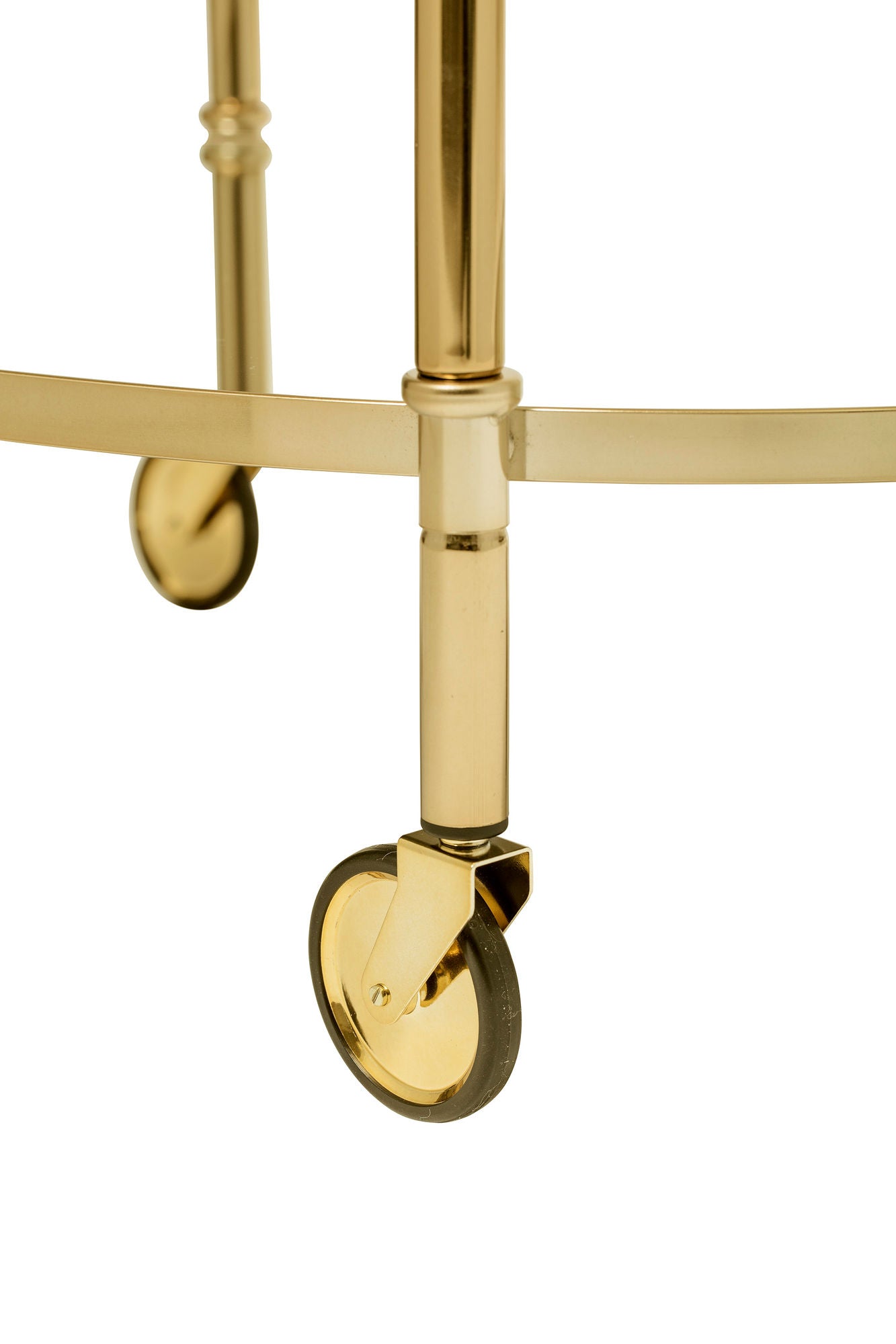 Fine Goldener Stehtisch mit Glasplatte und Griffen Leicht Verschiebbar für Stilvolle Atmosphäre