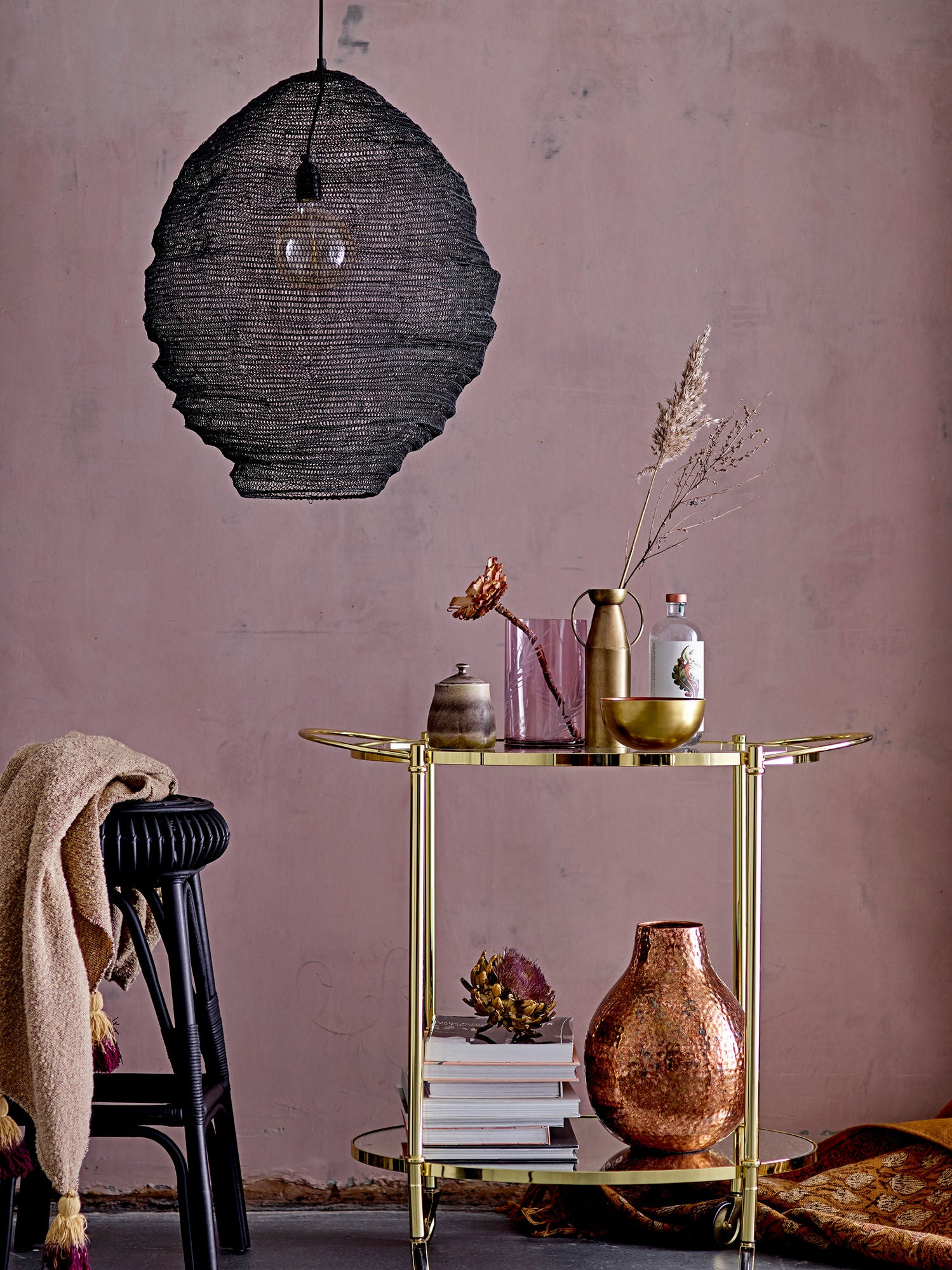 Fine Goldener Stehtisch mit Glasplatte und Griffen Leicht Verschiebbar für Stilvolle Atmosphäre