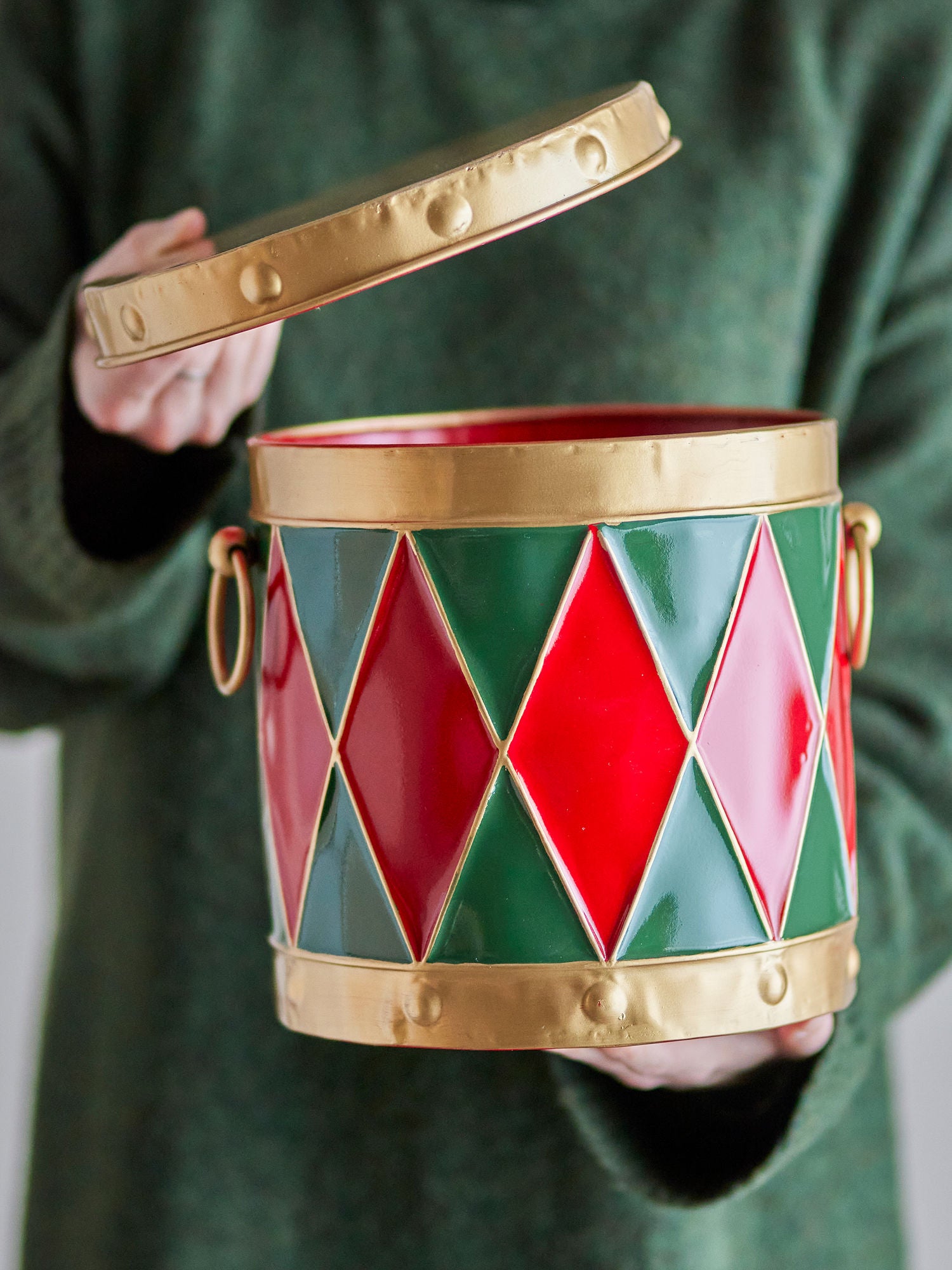 Yuri Box mit Deckel, Rot, Metall