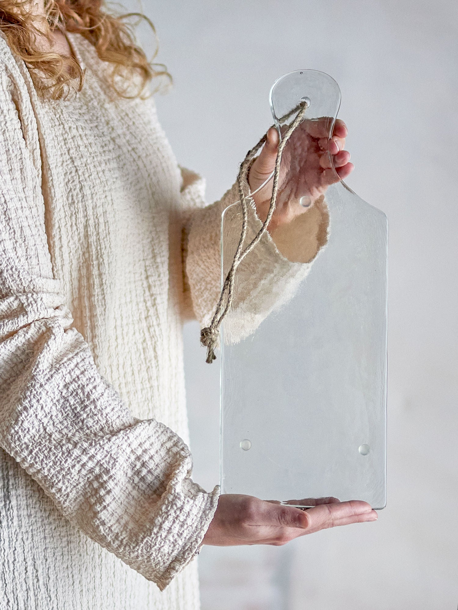 Johni Servierbrett, Klar, Recyceltes Glas