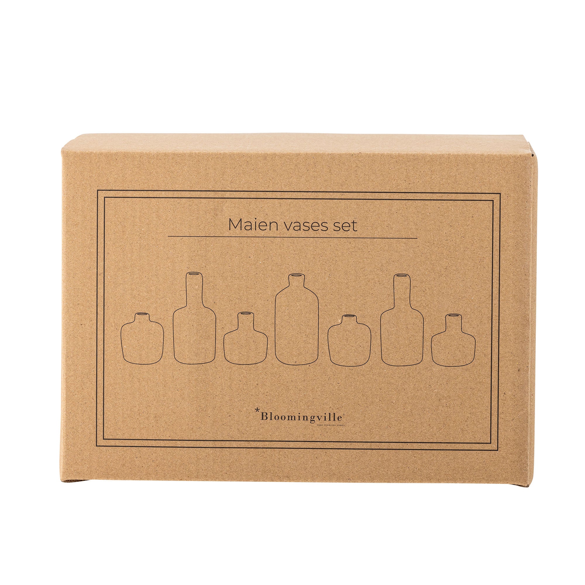 Maien Vase, Braun, Steingut – Sieben kleine Unikate mit Farbvielfalt