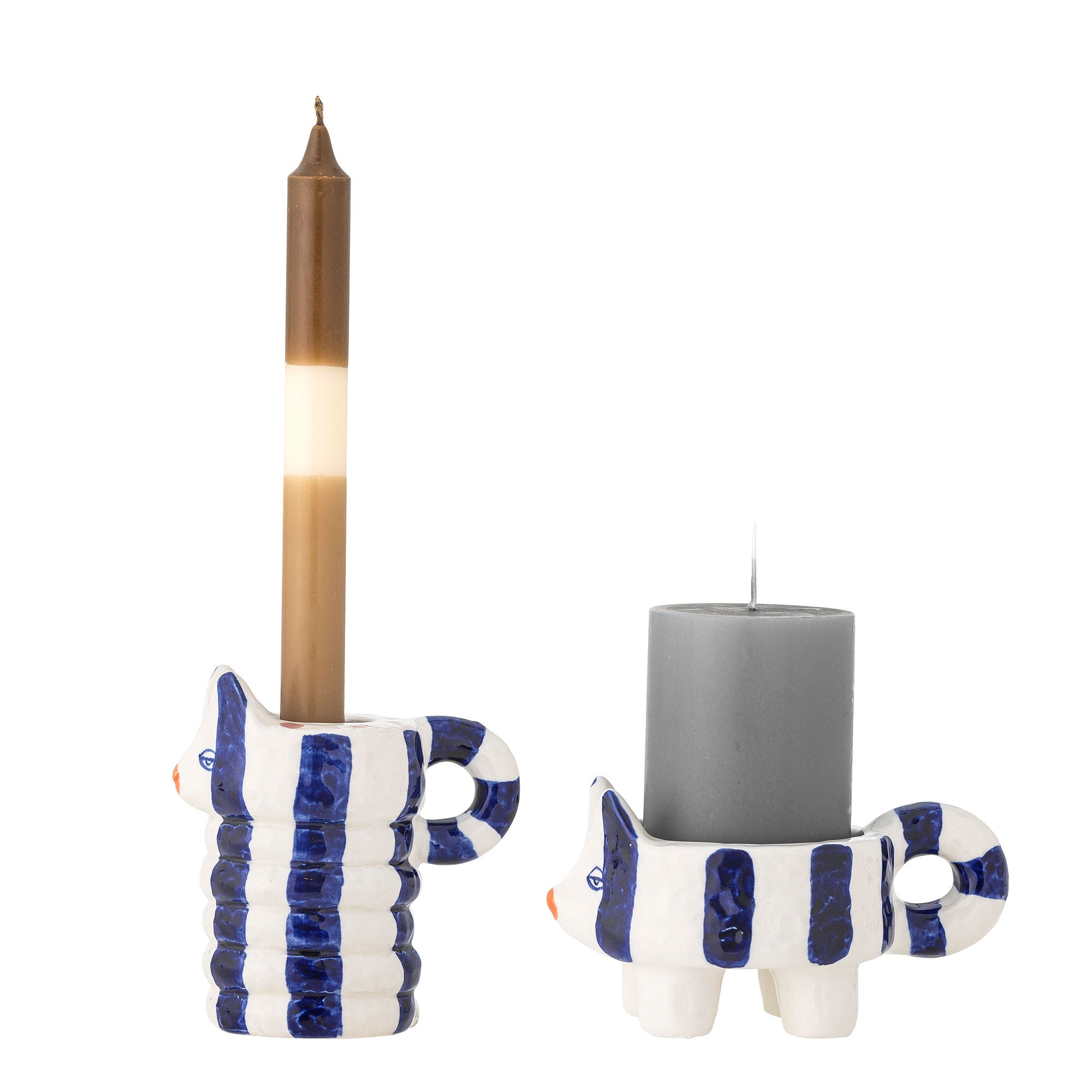 Caty Kerzenhalter – Handbemaltes Set in Katzenform