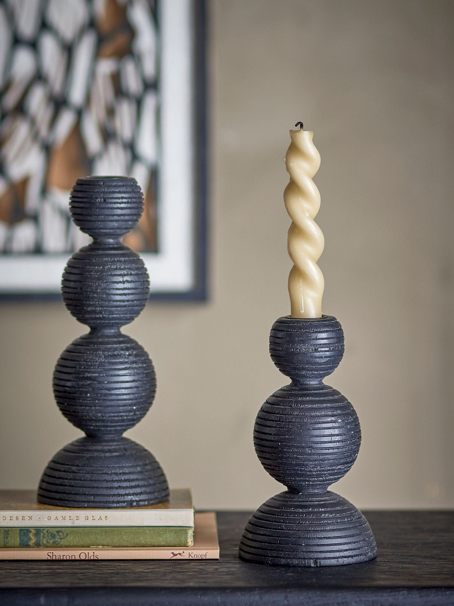 Kipp Kerzenhalter, Schwarz, Kiefer