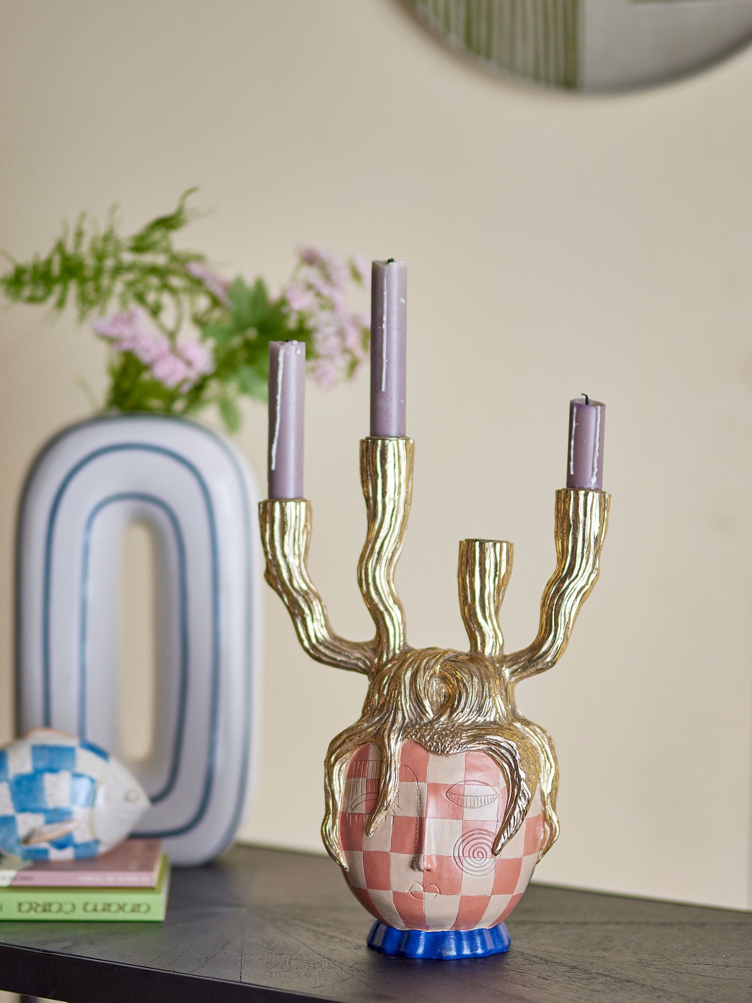 Medusa Kerzenhalter, Gold, Polyresin