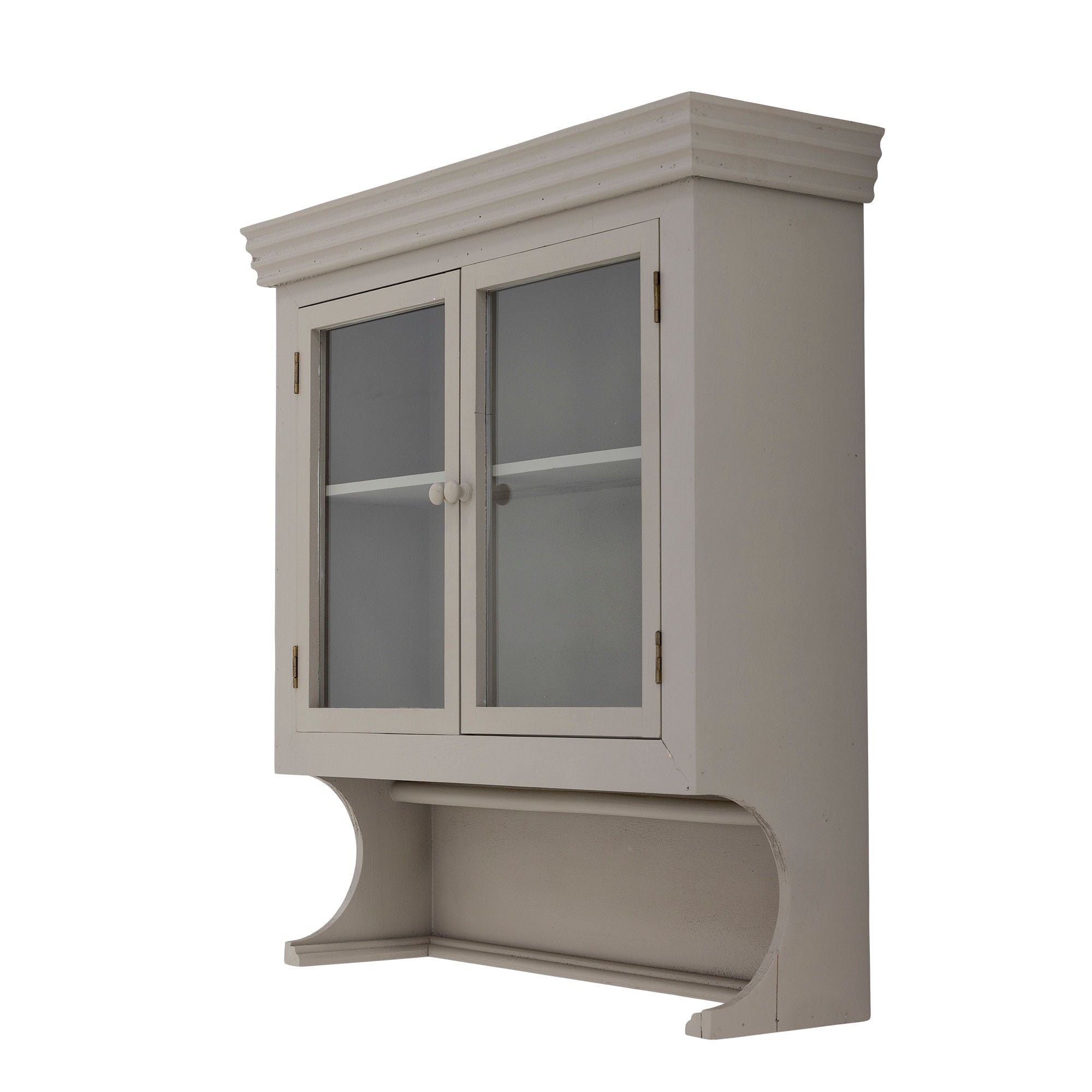 Pilu Hängeschrank Vitrine, Grau, Tannenholz