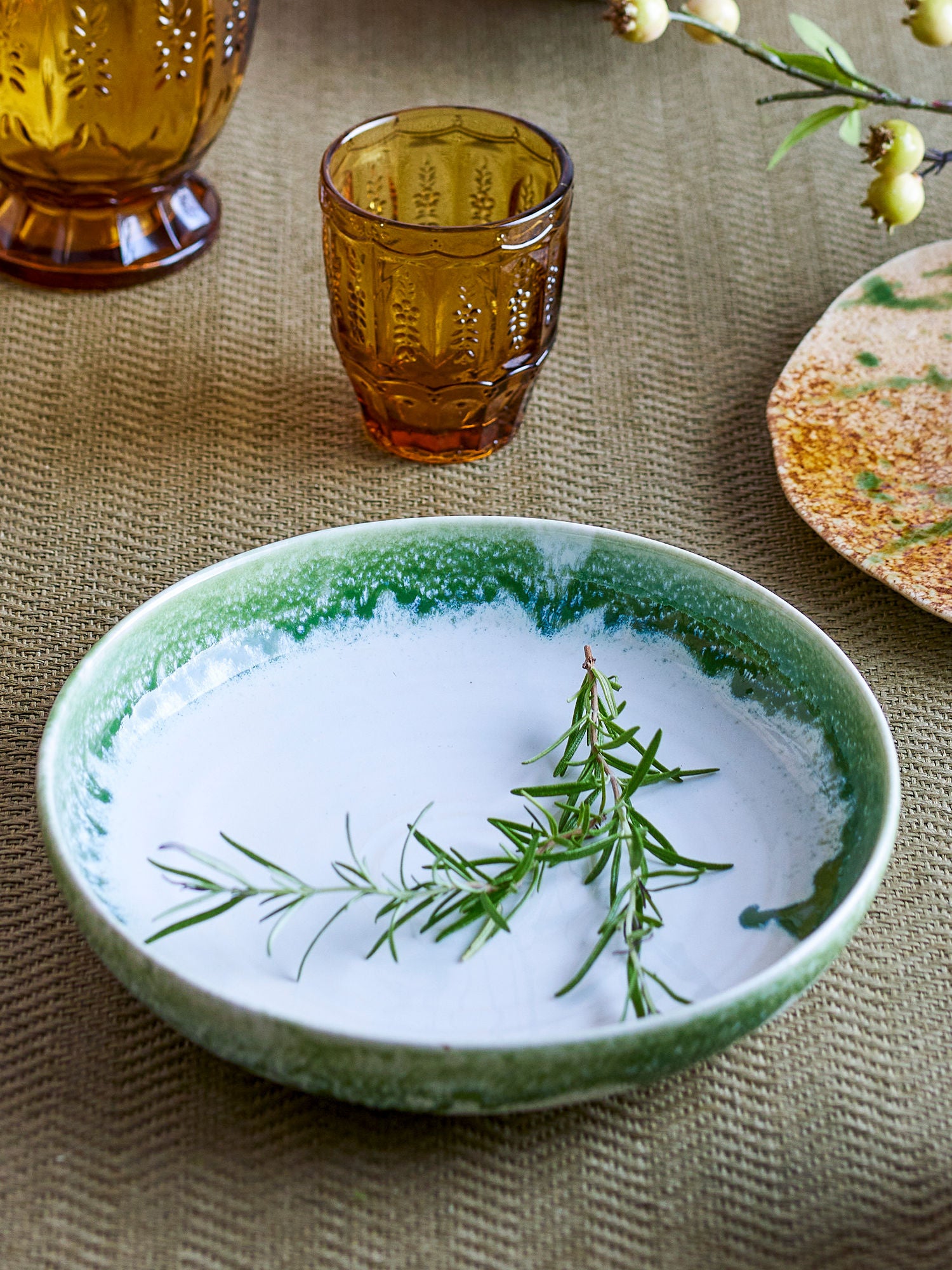 Prim Servierplatte, Grün, Steingut